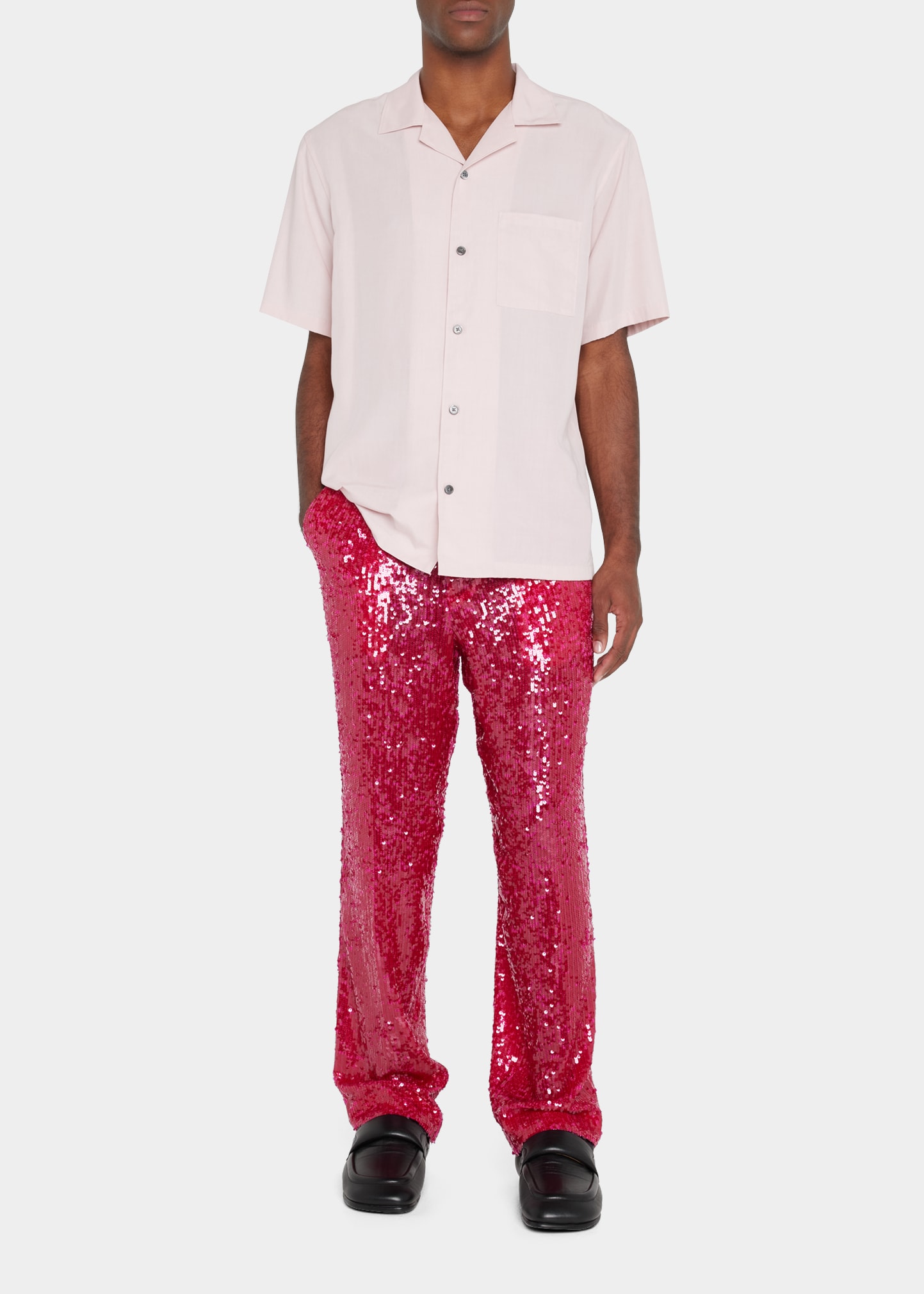 Dries Van Noten Men's Sequin Embroidered Sweatpants