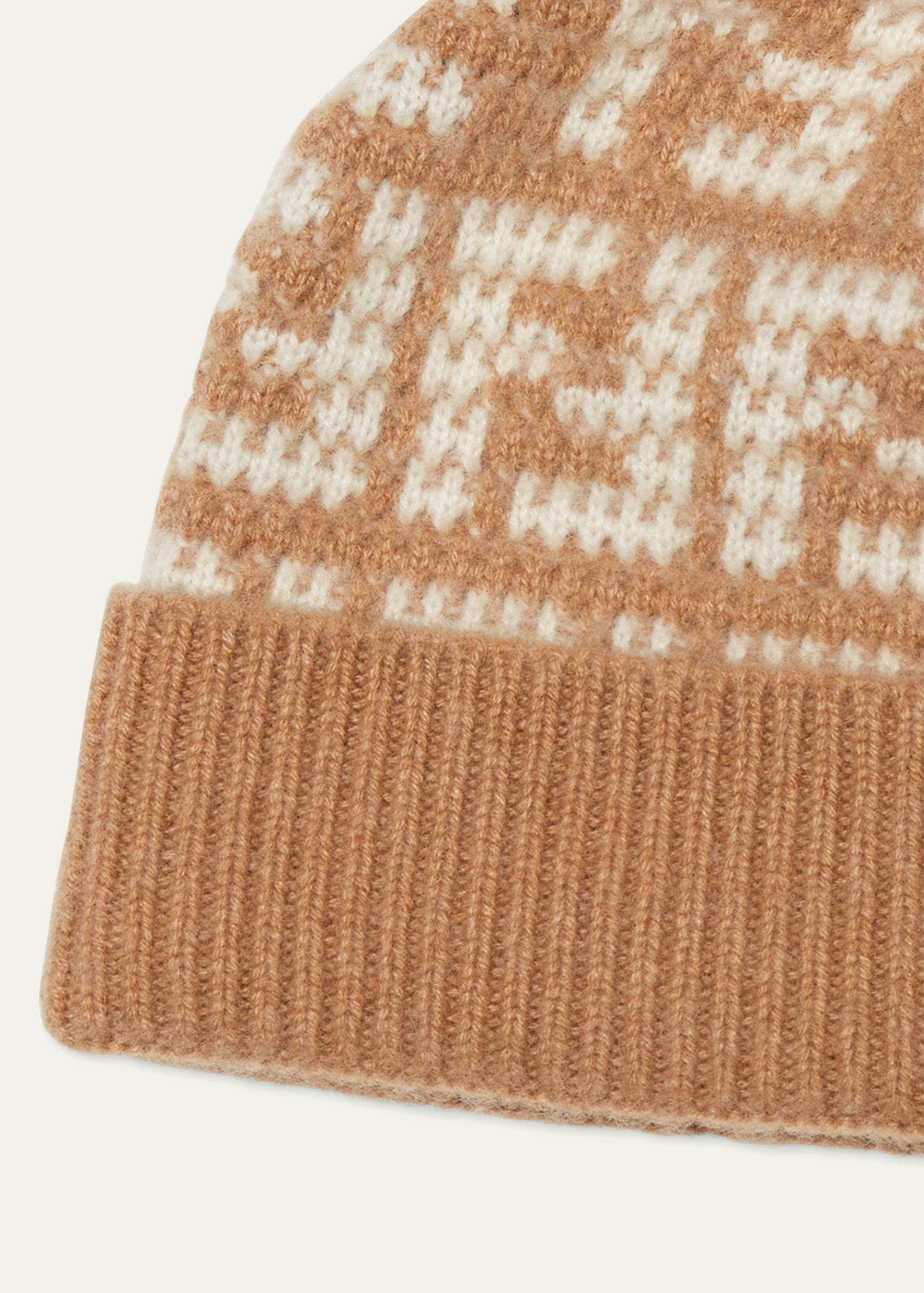 FENDI FF Jacquard Monogram Cashmere Beanie Hat Fendi Ff Trim Fleece Wool Beanie in Black for Men | Lyst main image 2