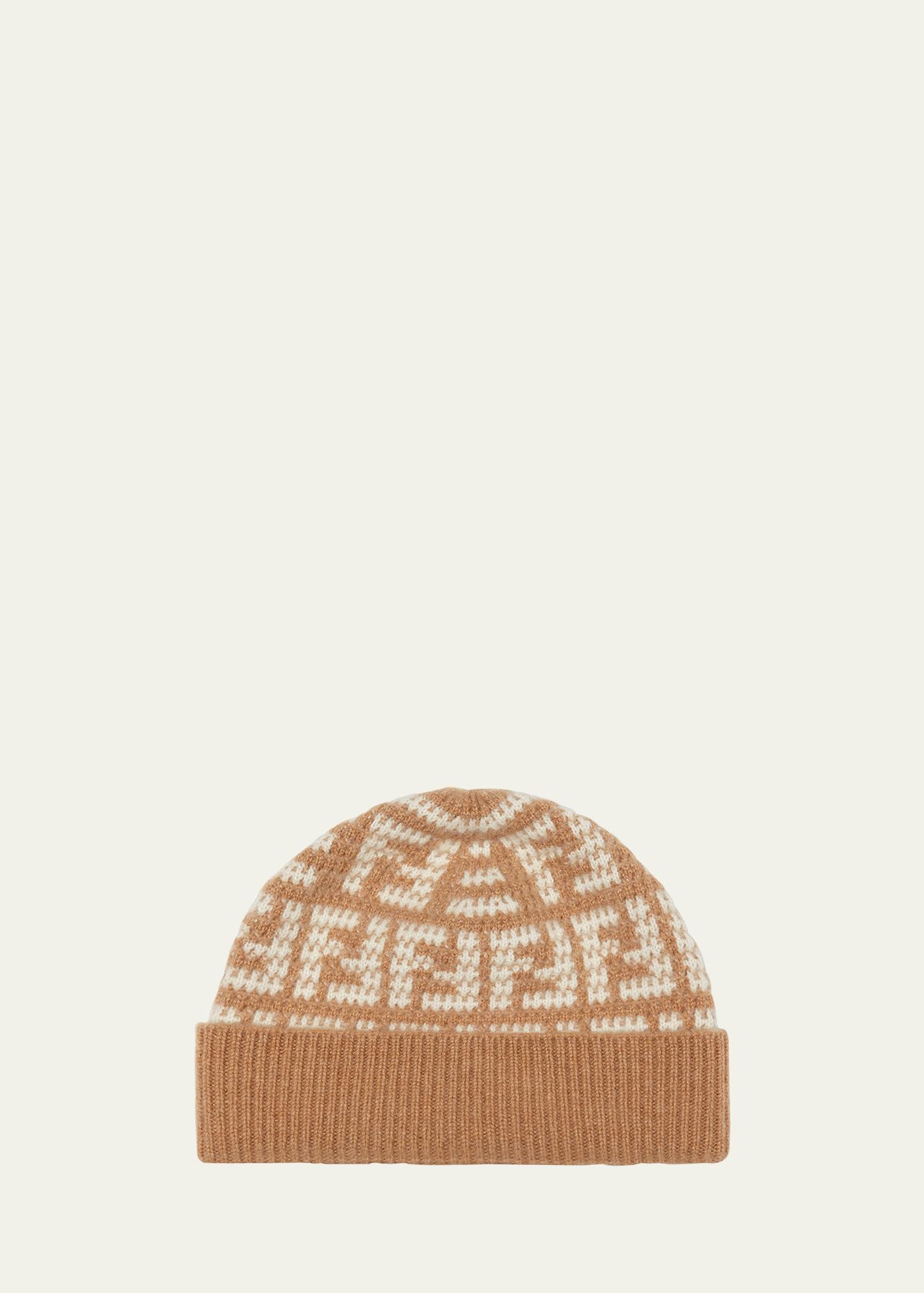 Fendi FF Jacquard Cashmere Beanie Hat - Bergdorf Goodman display picture 1