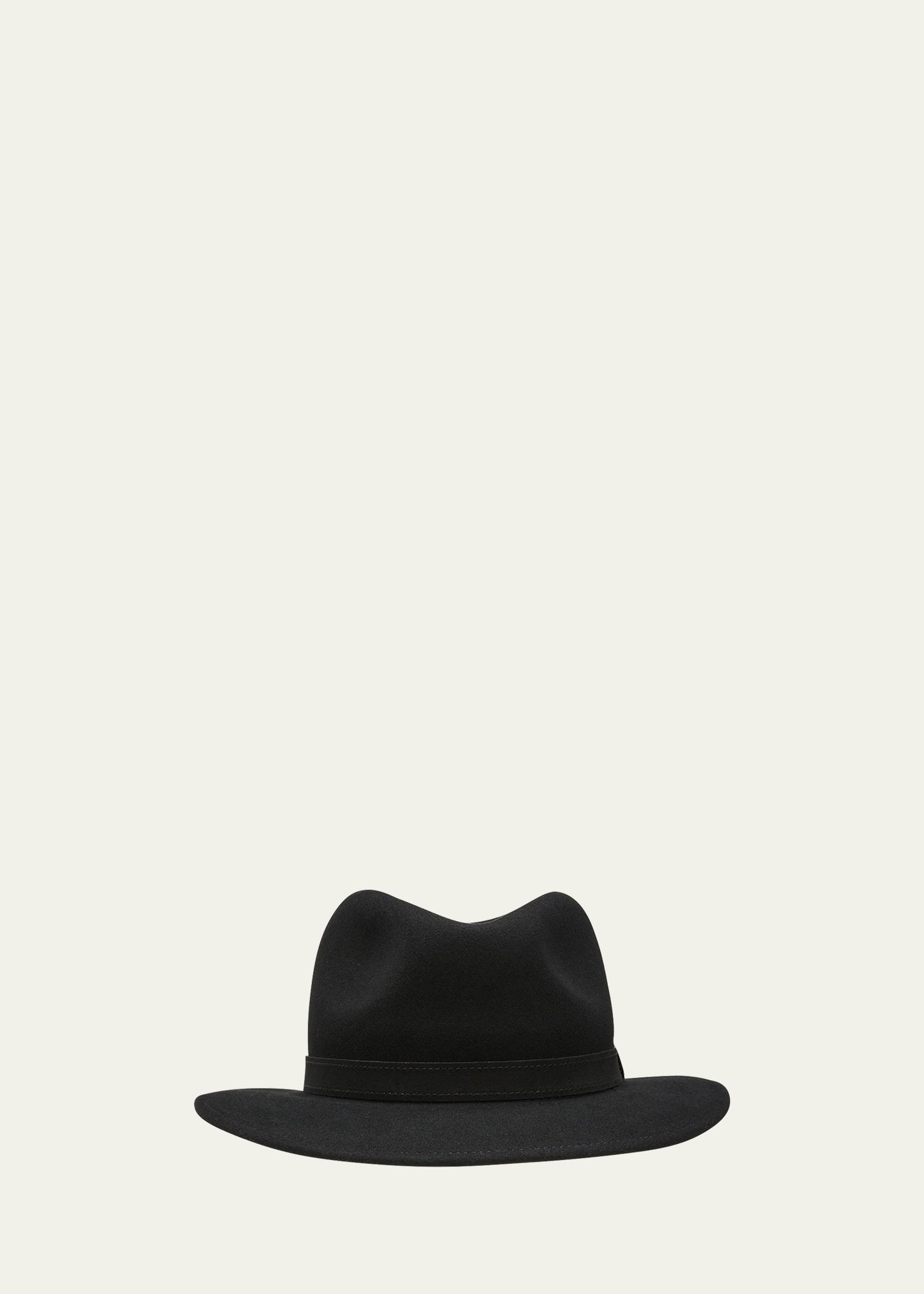 Borsalino Men's Alessandria Leather-Band Wool Fedora Hat