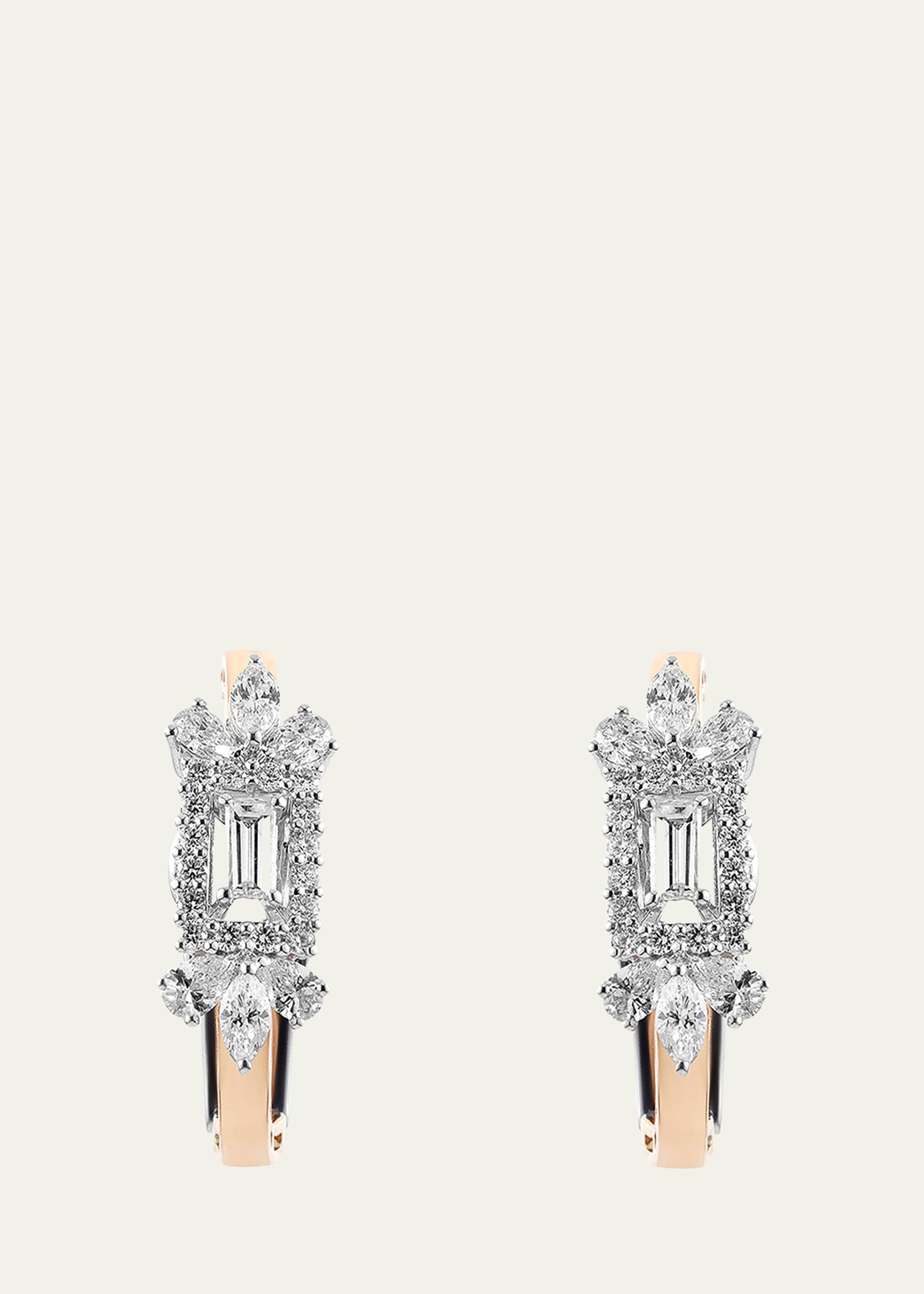 Yeprem 18K Gold Diamond Hoop Earrings