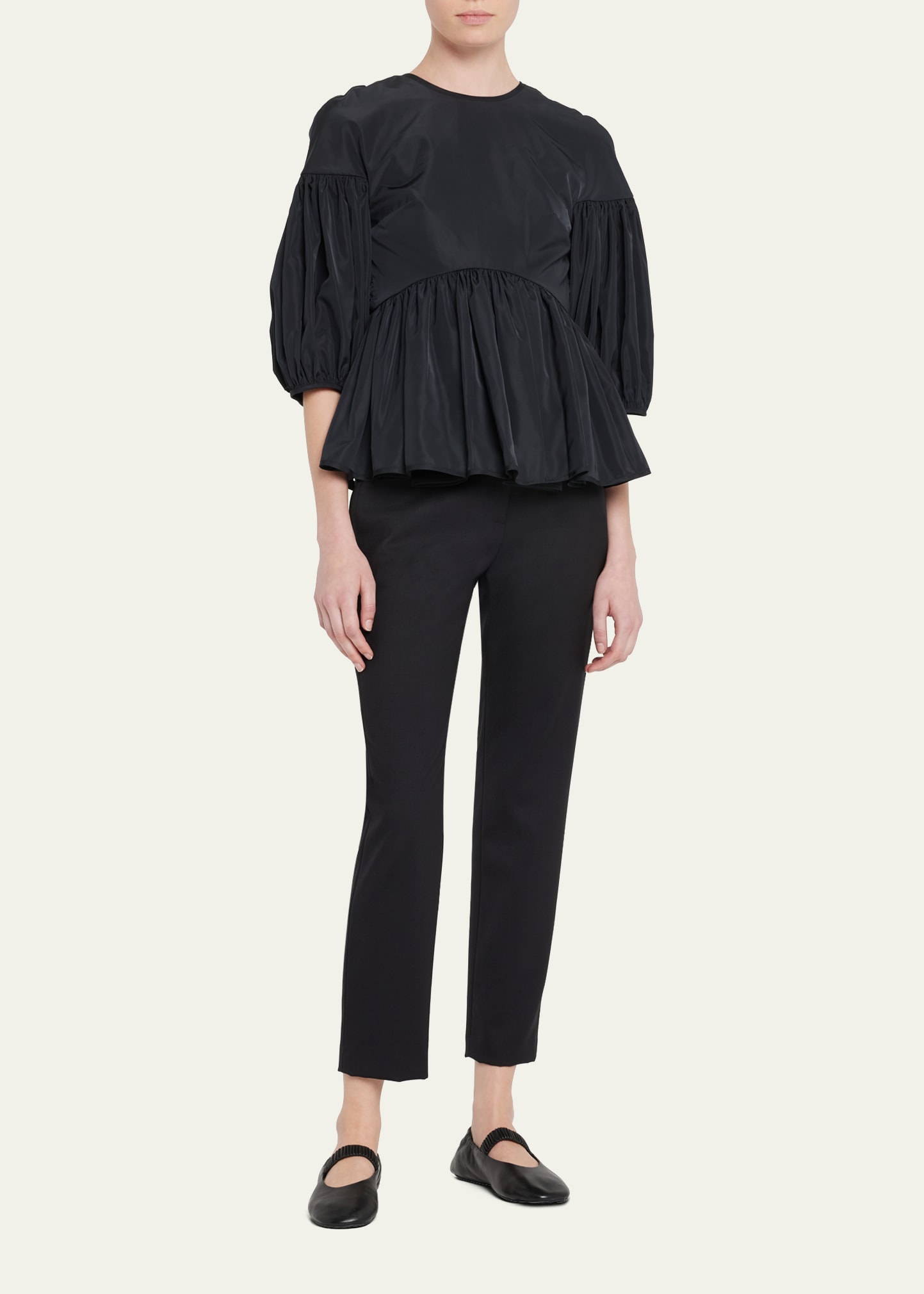 Cecilie Bahnsen PuffSleeve OpenBack Peplum Top Big Apple Buddy