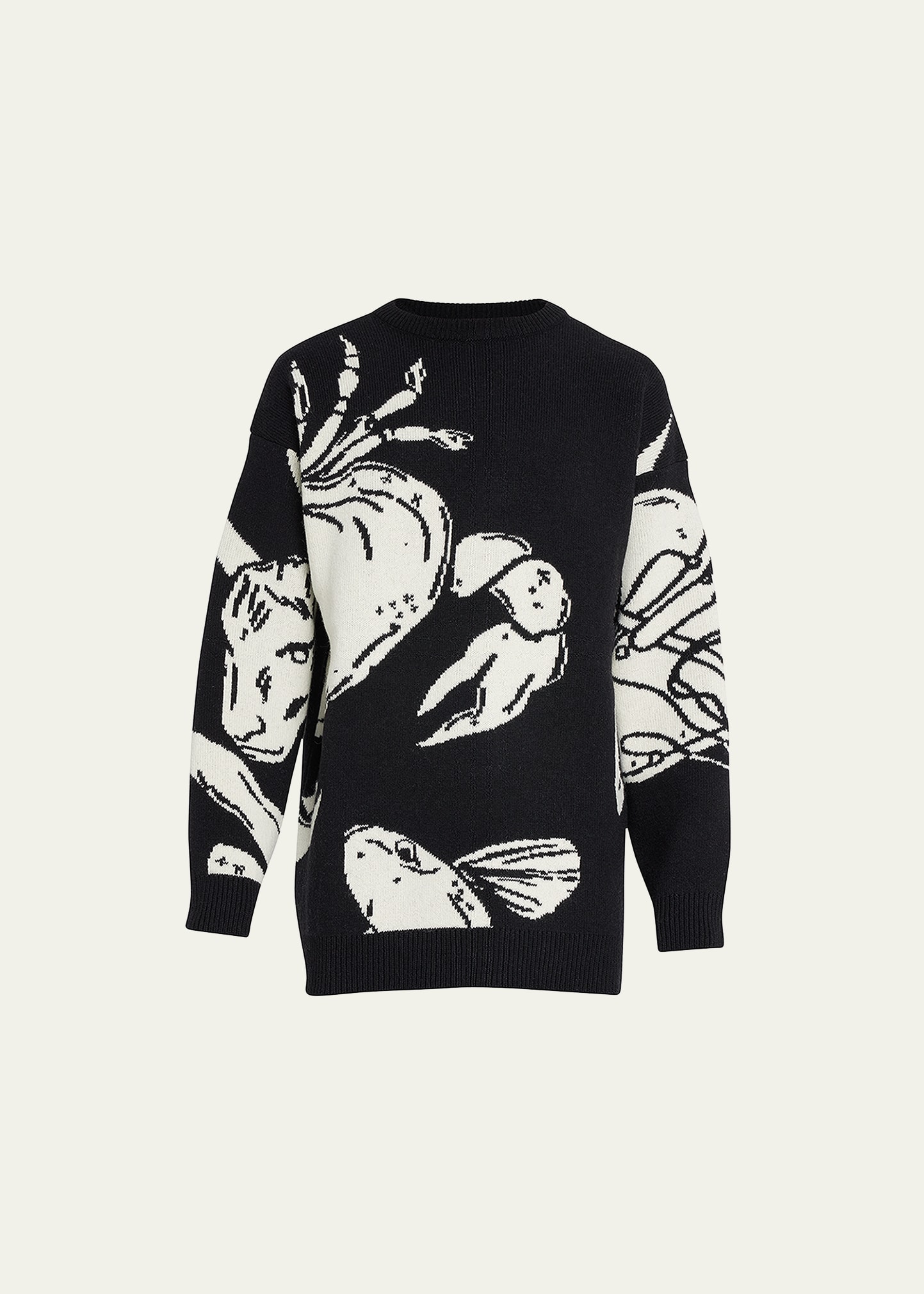 Jil Sander Men's Oversized Zodiac Intarsia Sweater - Bergdorf Goodman