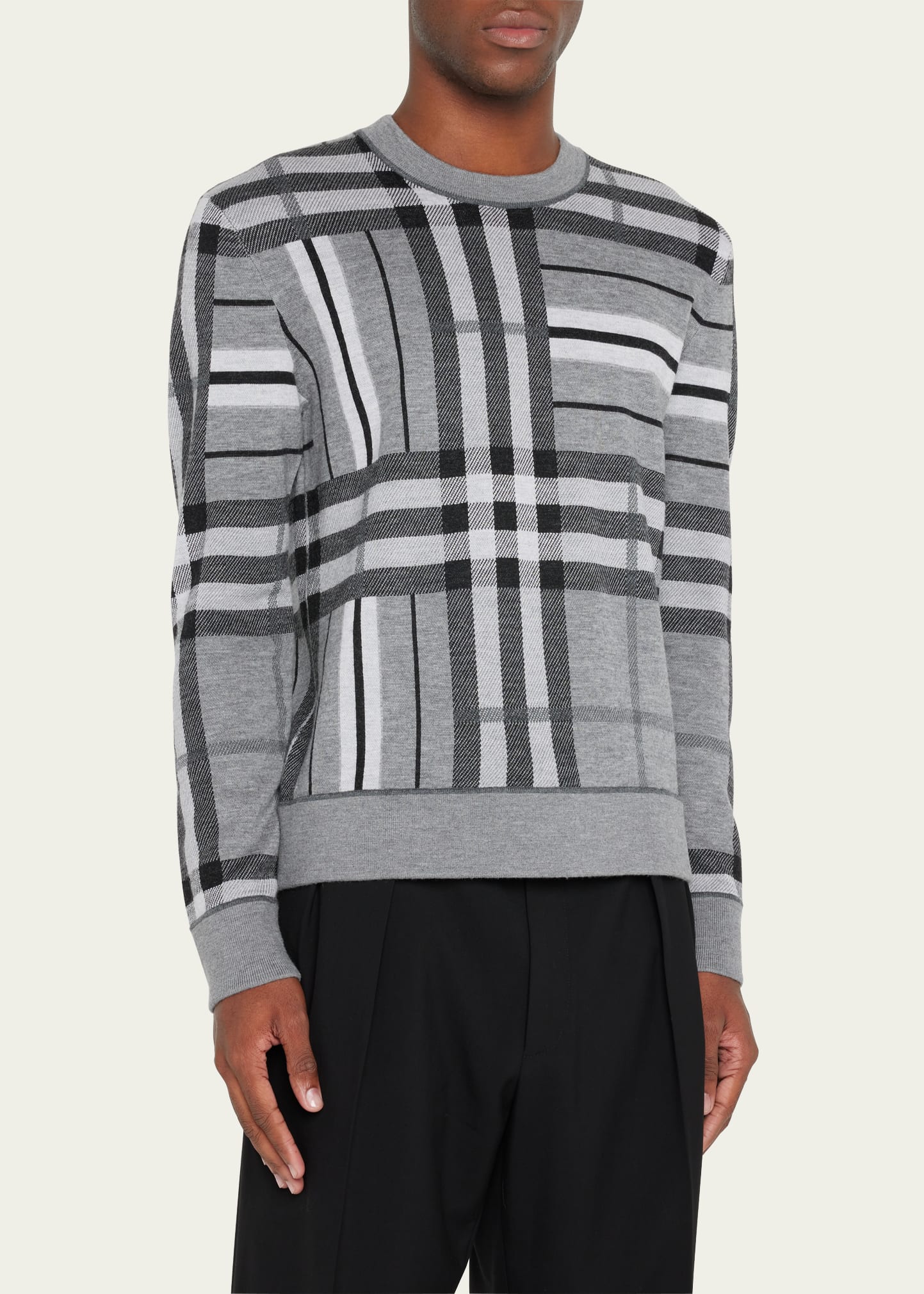 Burberry Men's Mixed Icon Stripe Check Sweater - Bergdorf Goodman