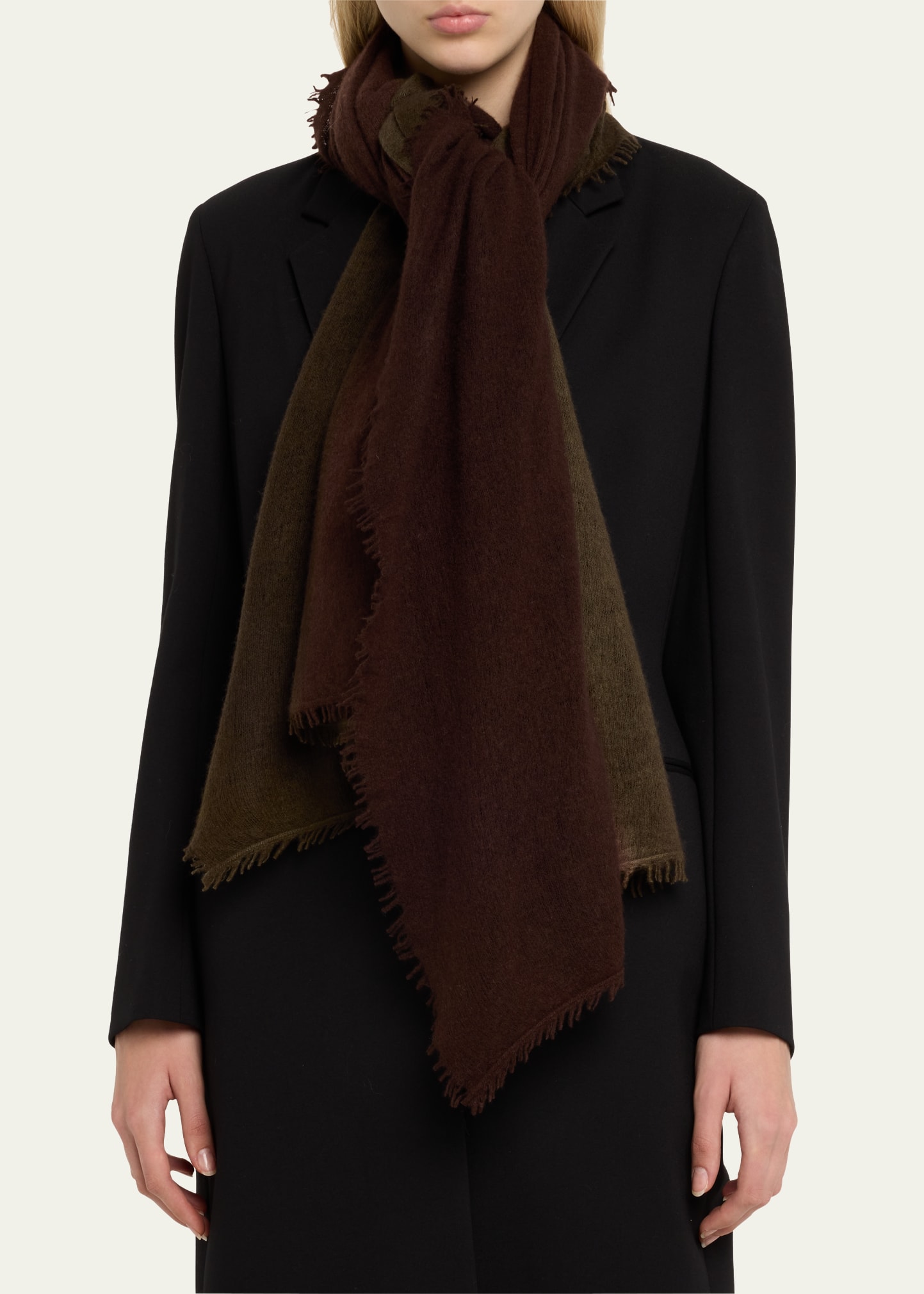 denis colomb NARA SCARF カシミヤ100% Denis Colomb Fuzzy Feture Two-Tone Cashmere Scarf - Bergdorf