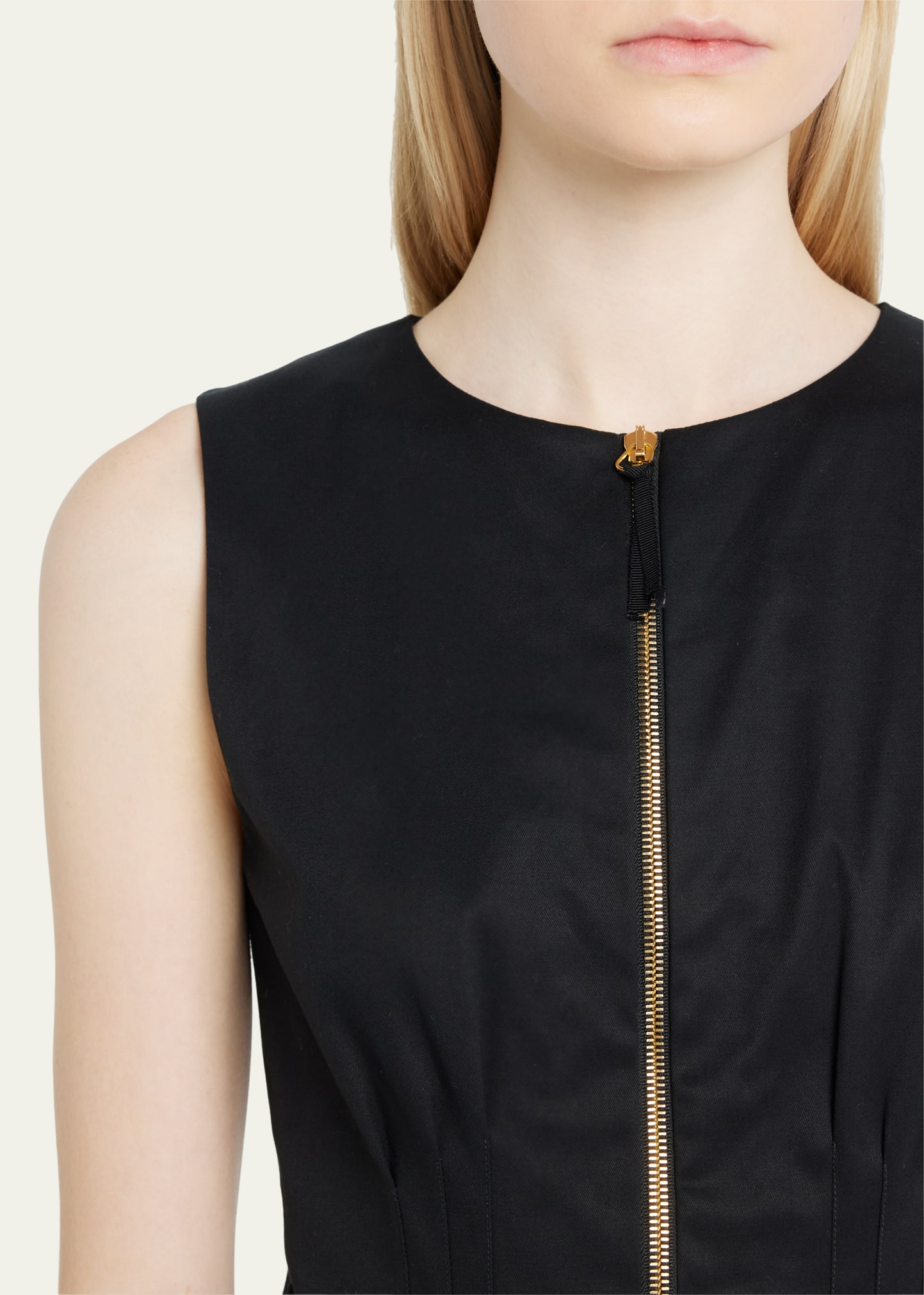 Carolina Herrera Sleeveless Zip-Front Midi Dress - Bergdorf Goodman