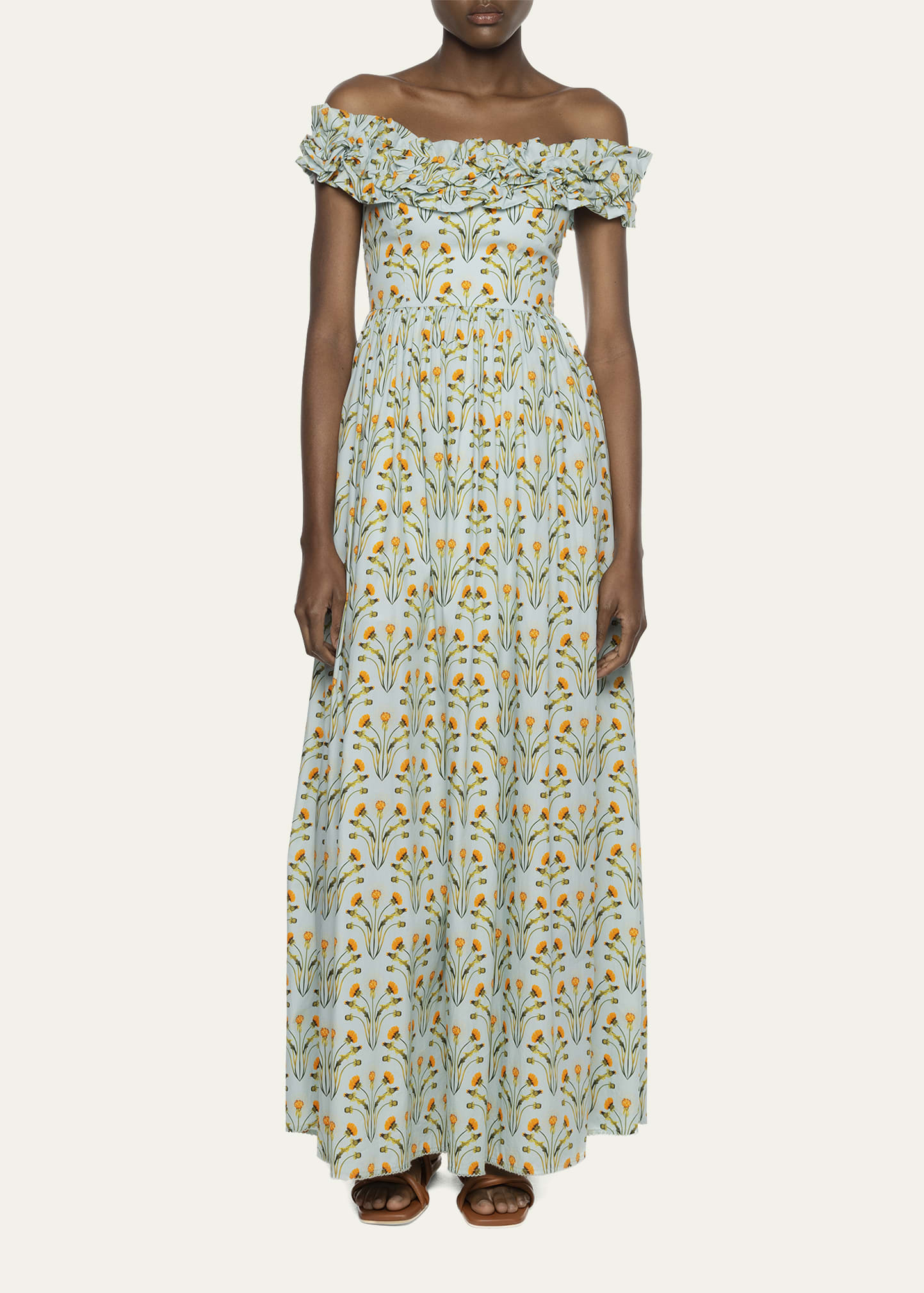 agua by agua bendita espliego floral cotton maxi dress Agua By Agua Bendita Bisuteria Linen & Silk-Blend Maxi Dress
