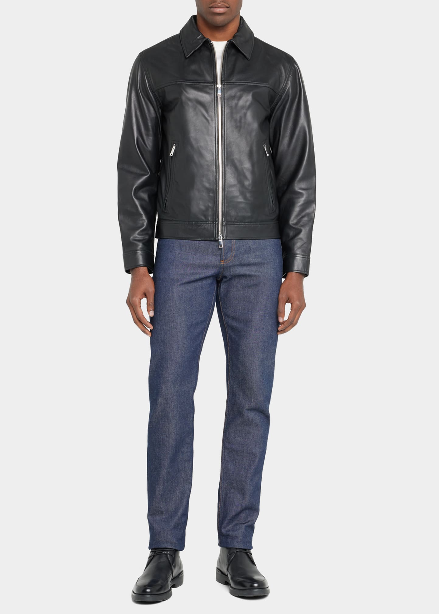 Theory Men's Rhett Lambskin Leather Jacket Bergdorf Goodman