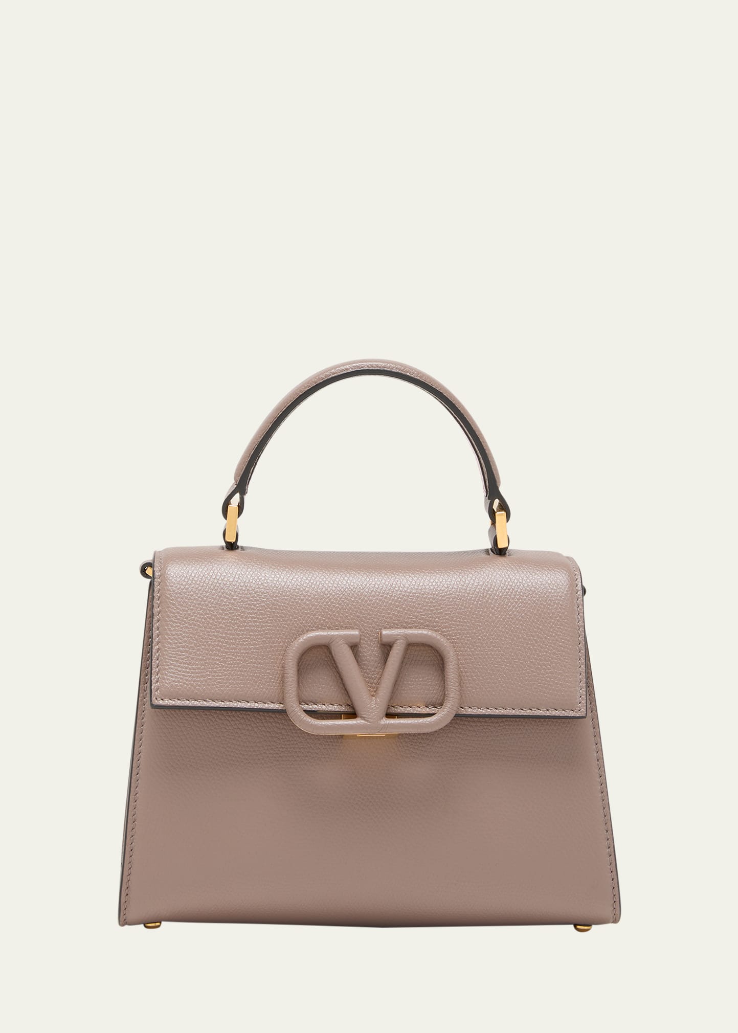 Valentino Small Vsling Handbag In Grainy Calfskin Black