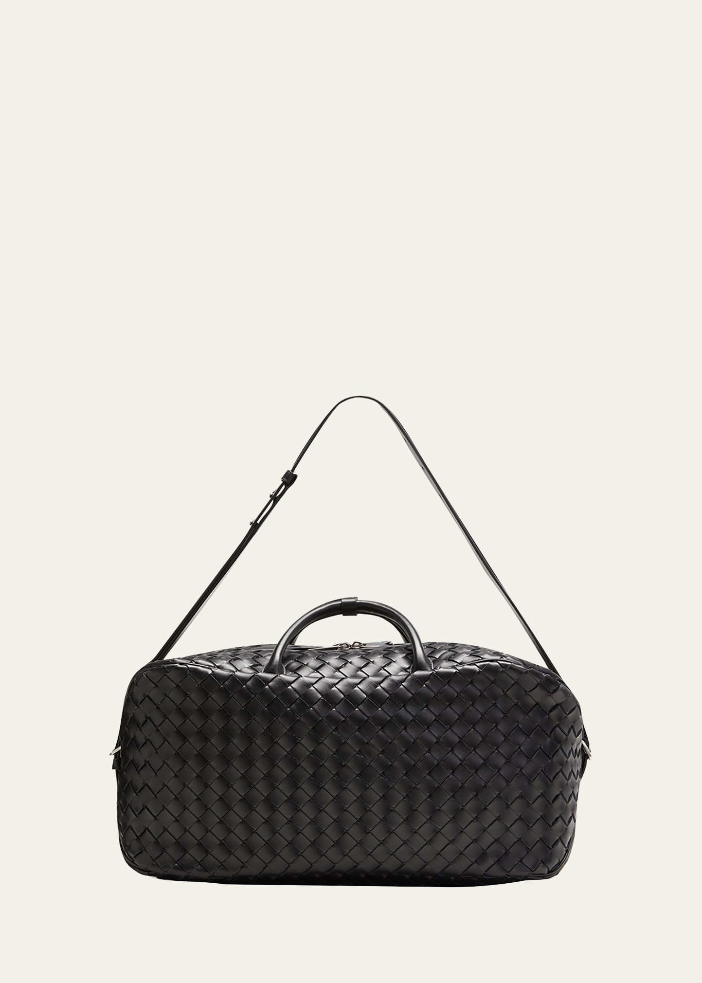 Shop Bottega Veneta Borsa Two-Tone Leather Duffle Bag