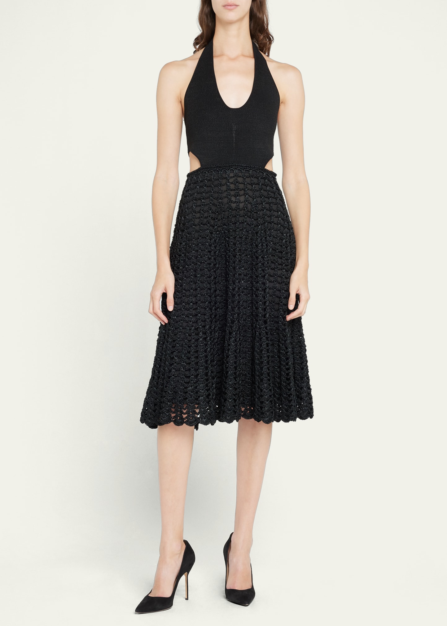 Proenza Schouler Knit Halter Dress w/ Crochet Skirt - Bergdorf Goodman