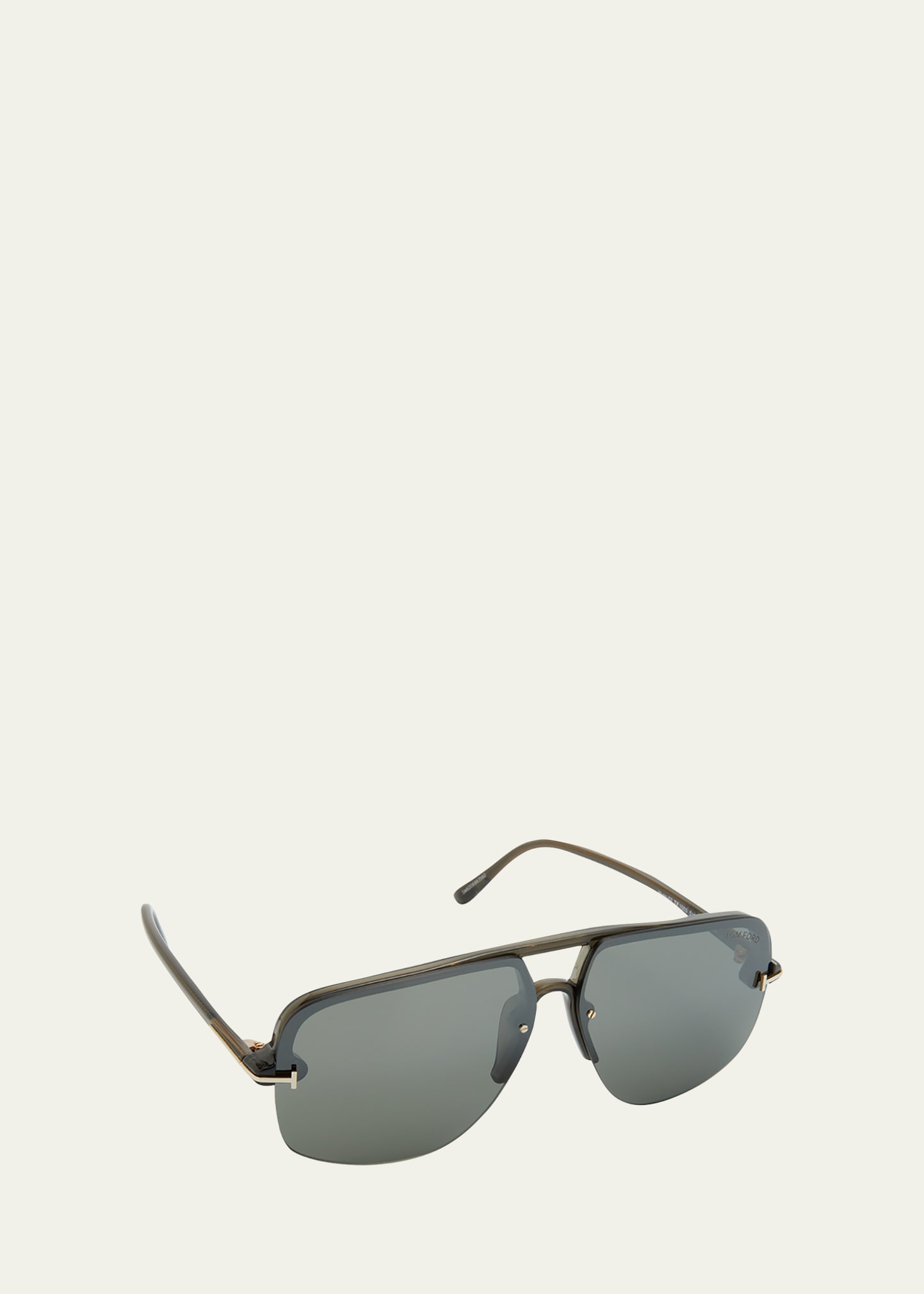 TOM FORD Men's Hugo Half-Rim T-Logo Sunglasses - Bergdorf Goodman