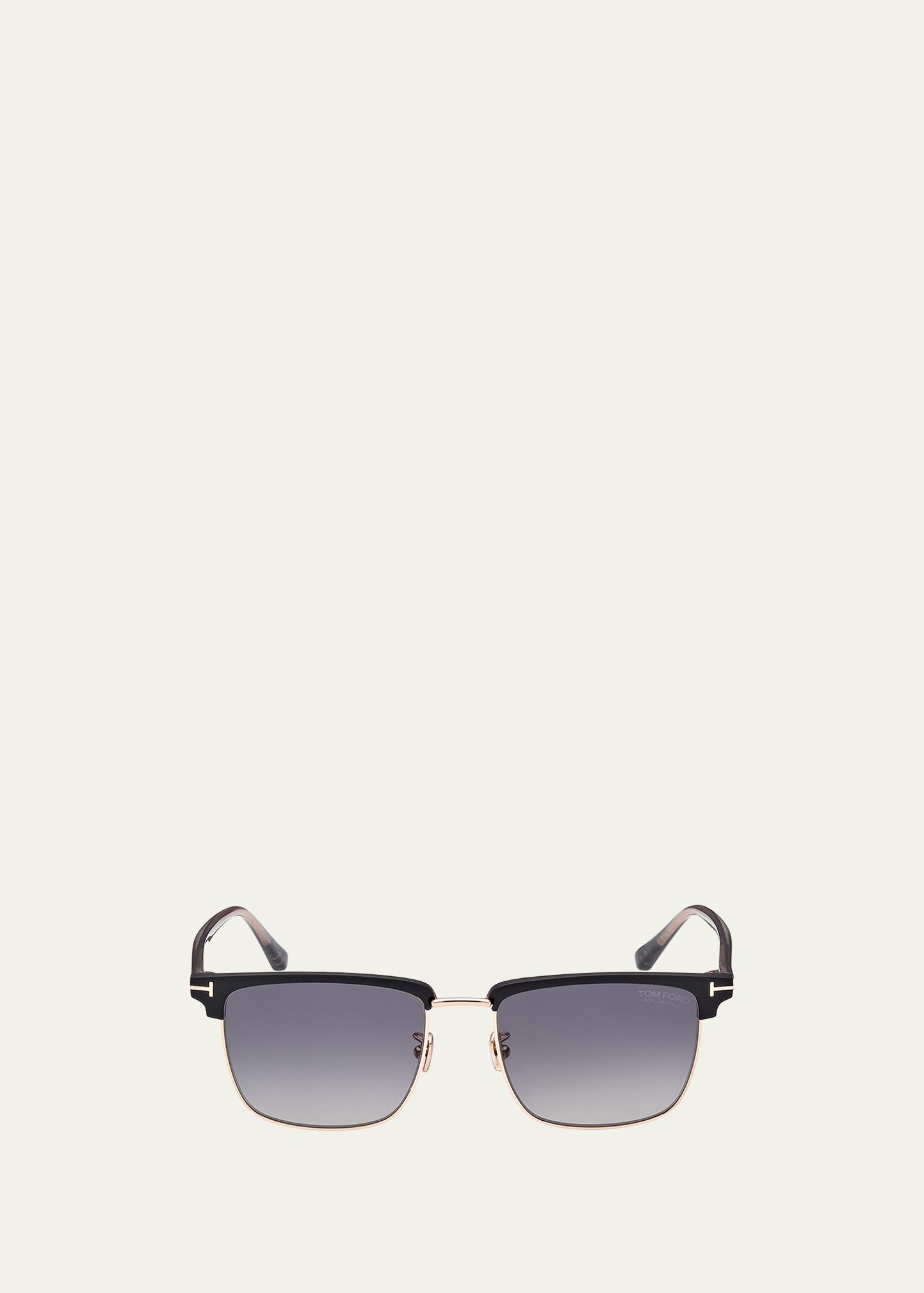 TOM FORD Men's FT0997-Hudson Half-Rim Square Sunglasses - Bergdorf
