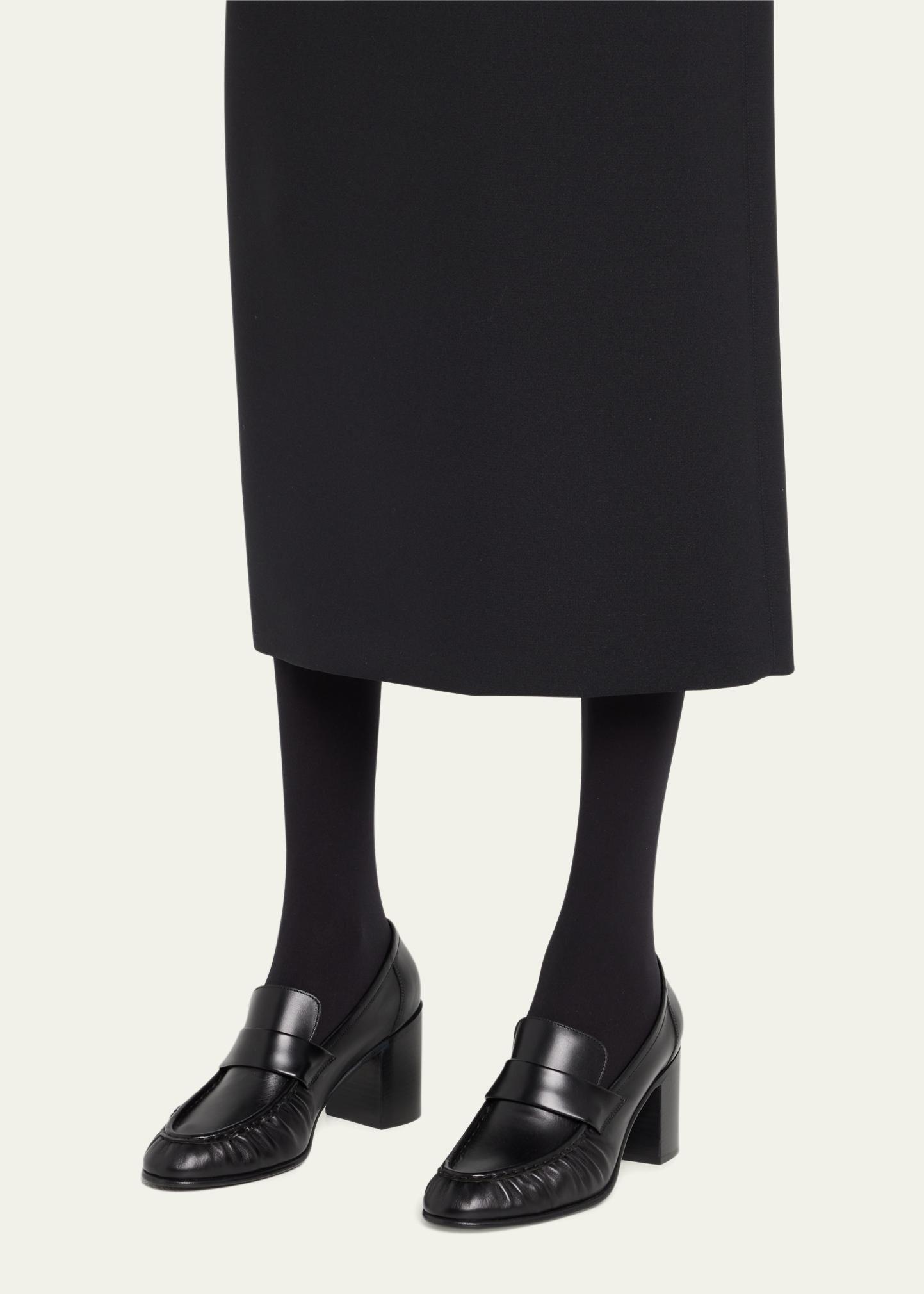 THE ROW Leather Heeled Loafer Pumps - Bergdorf Goodman