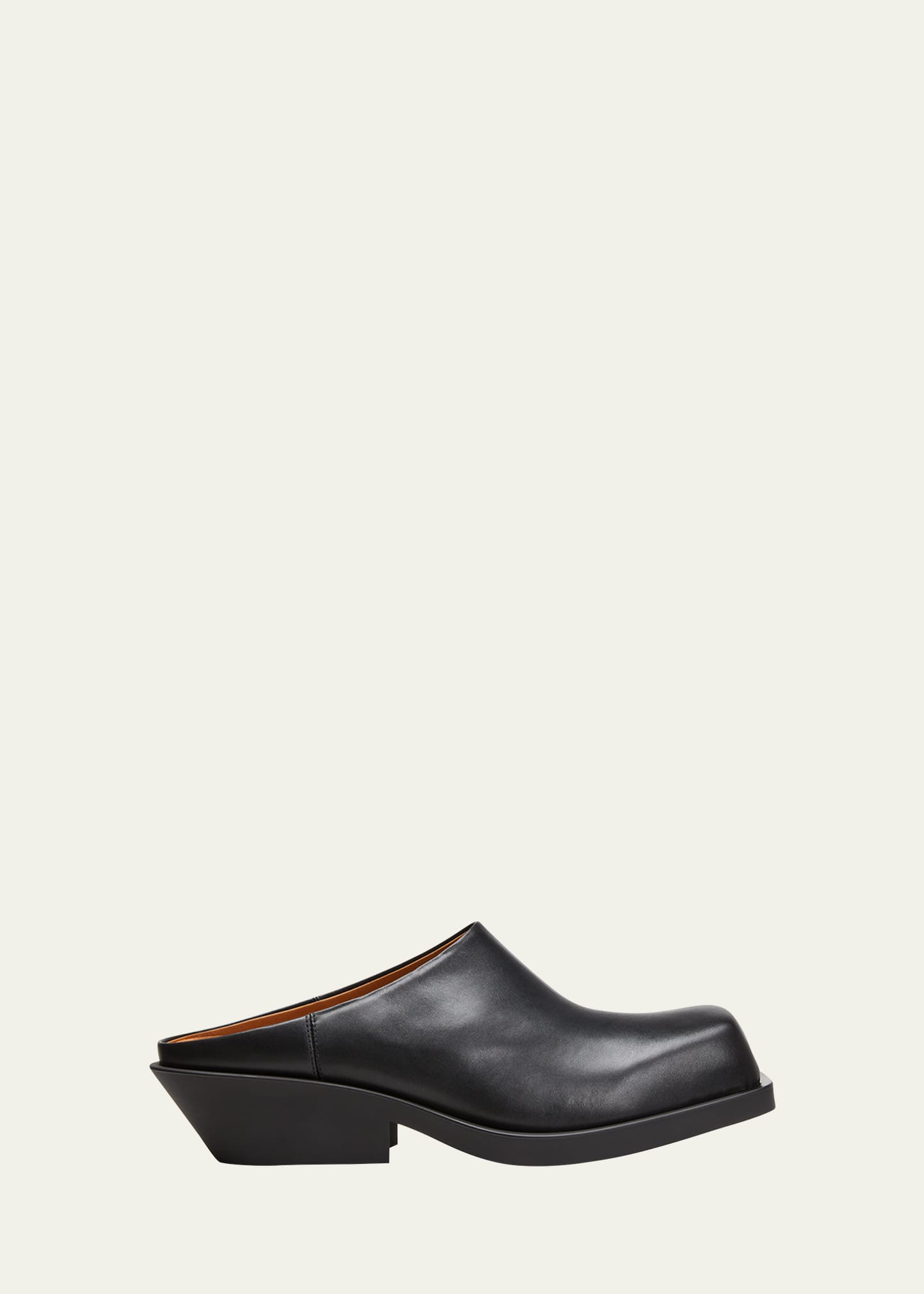 Marni Men's Sabot Square-Toe Leather Mules - Bergdorf Goodman