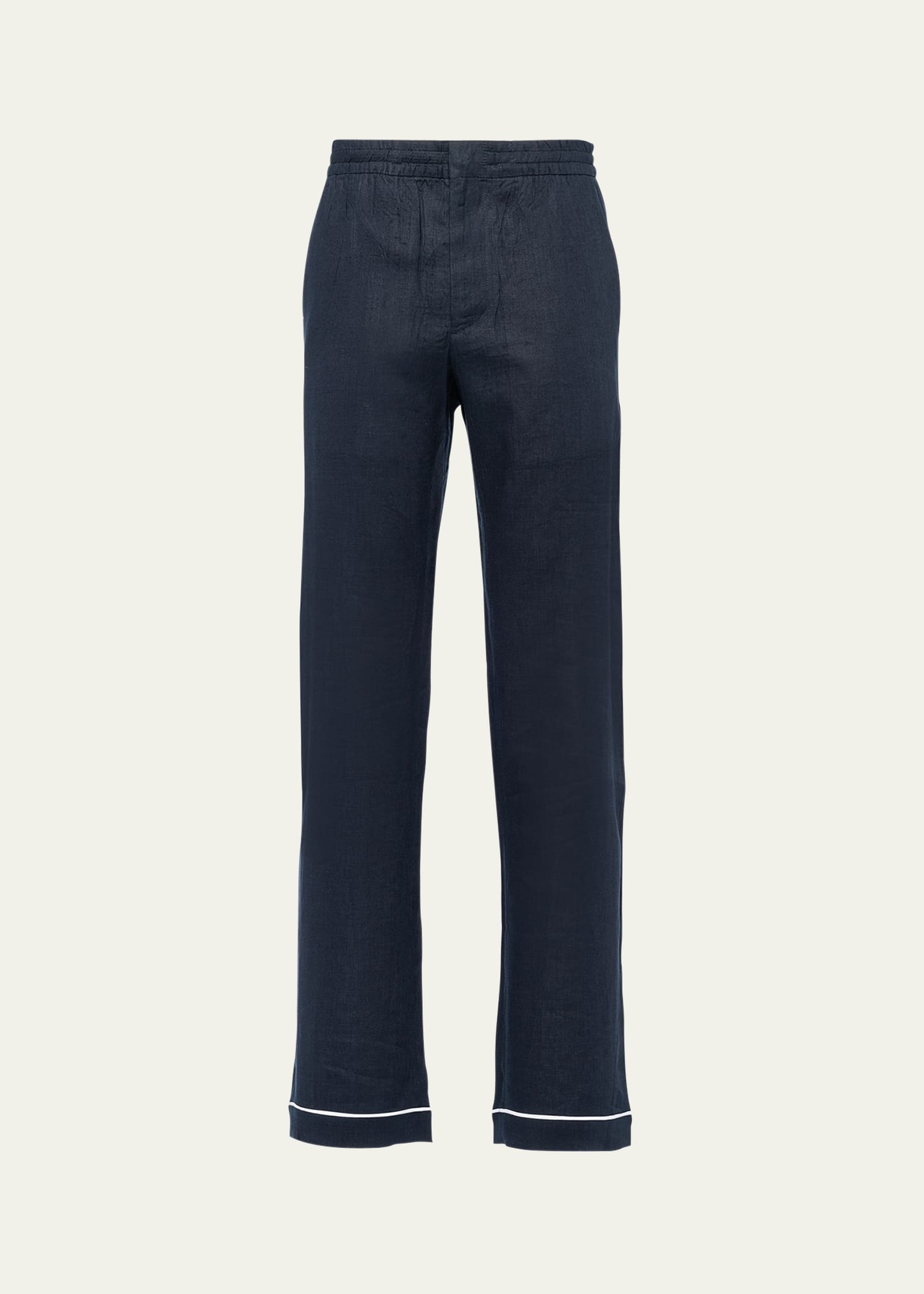 Prada Men's Piped Linen Pajama Pants - Bergdorf Goodman