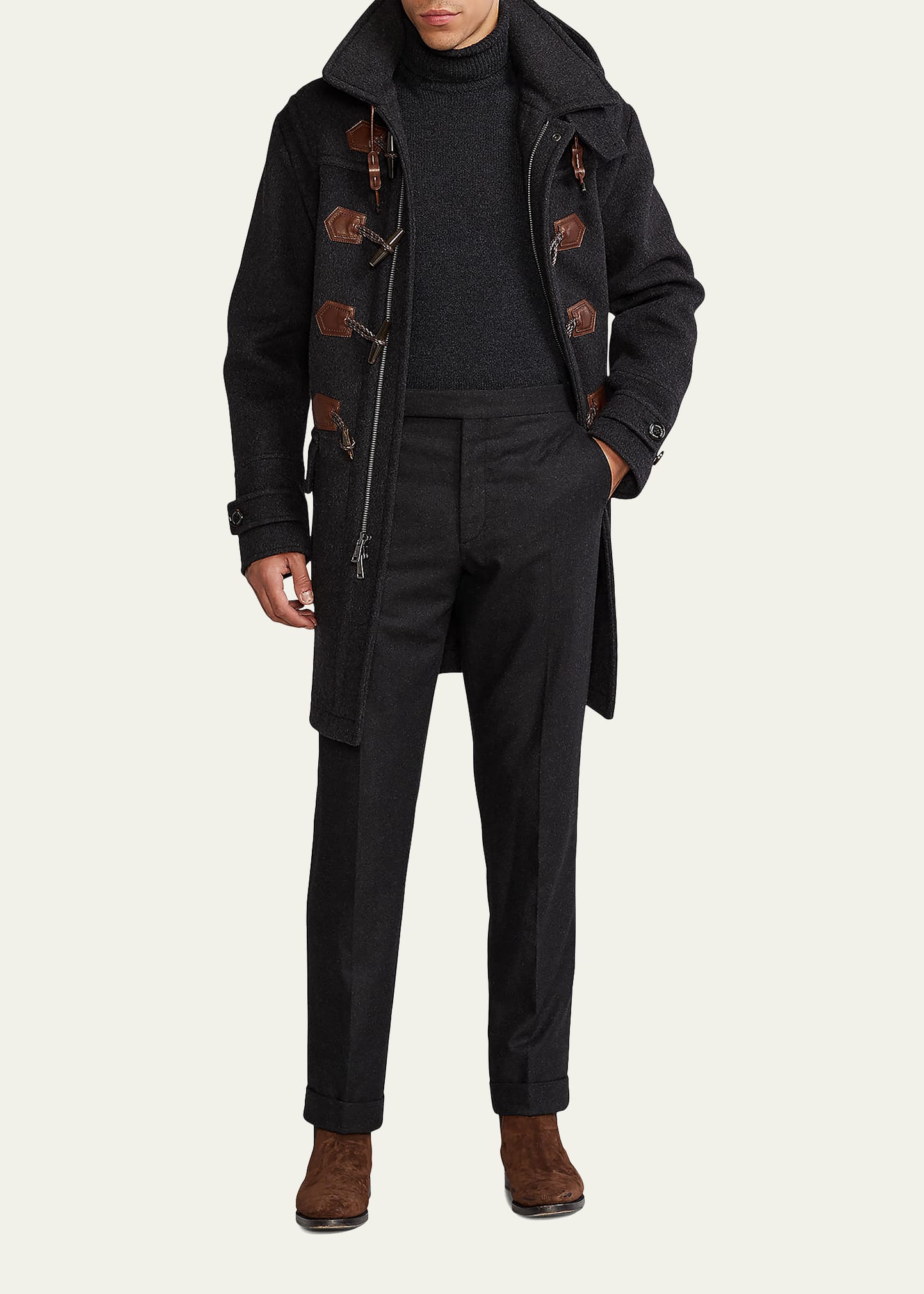 Ralph Lauren Purple Label Men's Hooded Wool Duffel Coat - Bergdorf