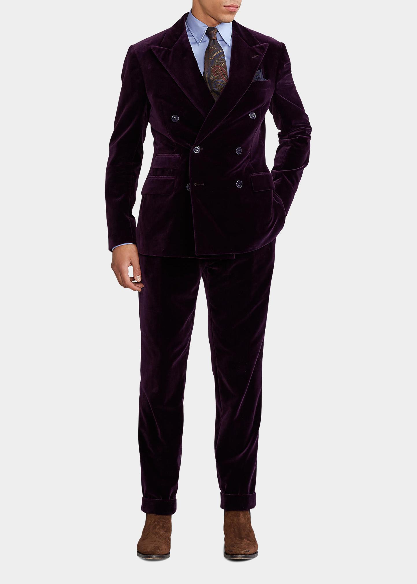 Ralph Lauren Purple Label Men's Kent Double-Breasted Velvet Dinner