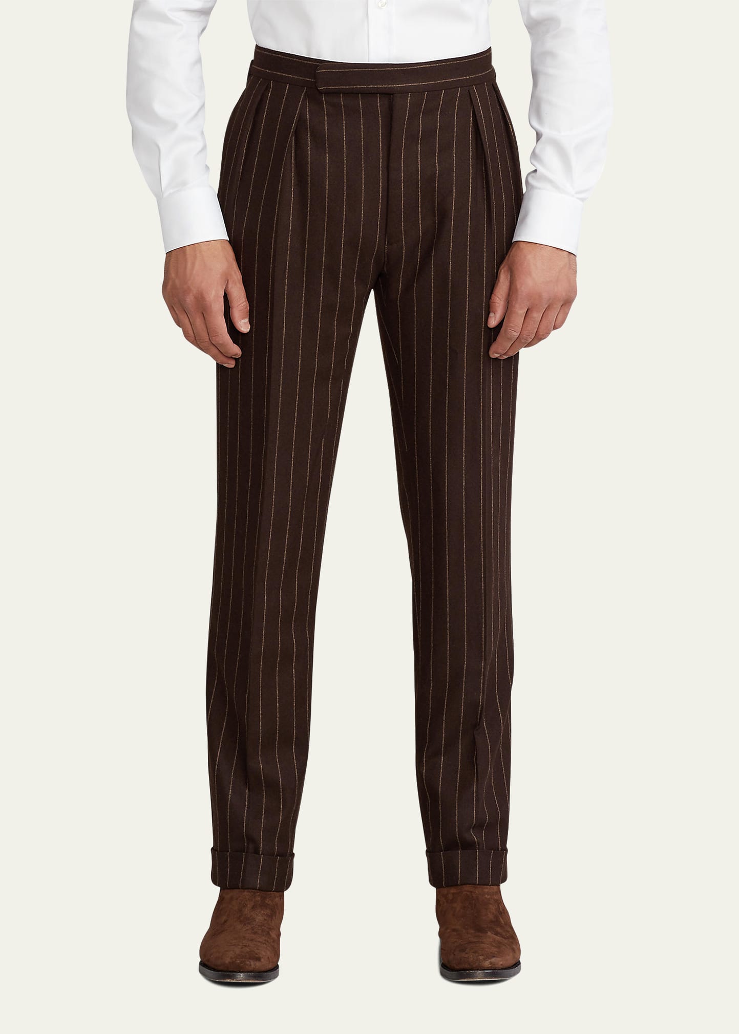 Beige Pinstripe Pants Men Ralph Lauren Purple Label Men's Kent  Double-Breasted Pinstripe Suit Bergdorf Goodman