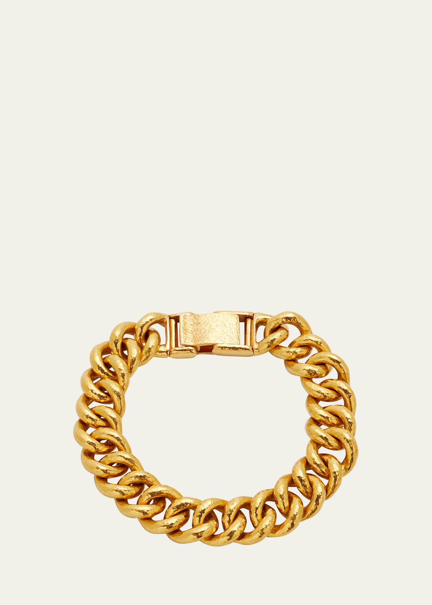Gurhan Men's Hammered 24K Yellow Gold Cuban Chain Bracelet