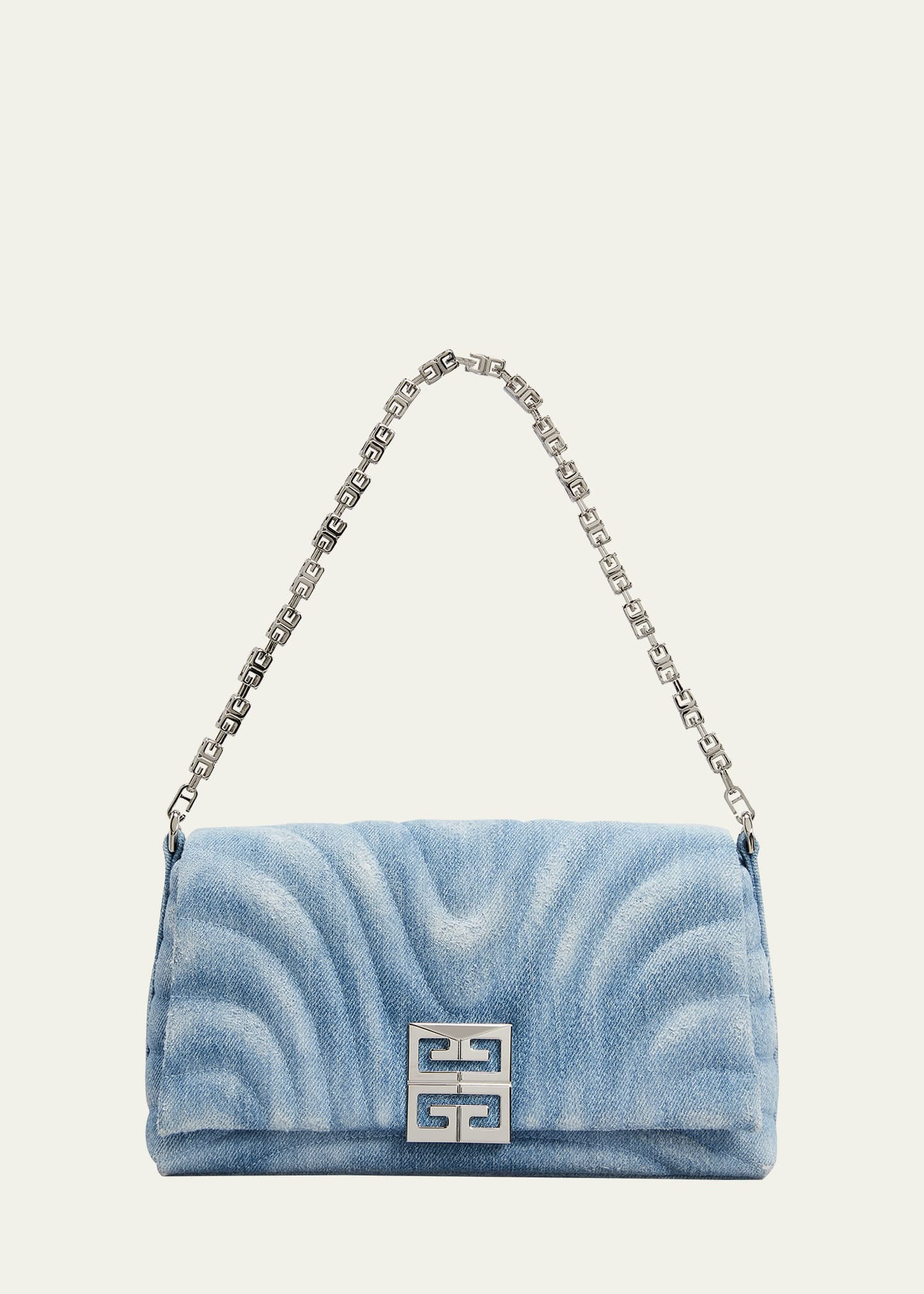 Givenchy 4G Soft Small Crossbody in Quilted Denim - Bergdorf Goodman