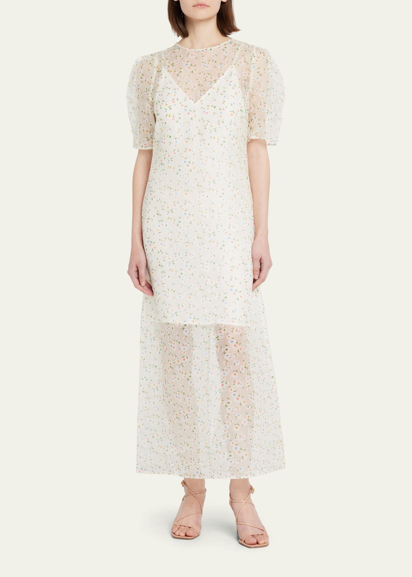 Rohe Sheer Floral Midi Dress - Bergdorf Goodman