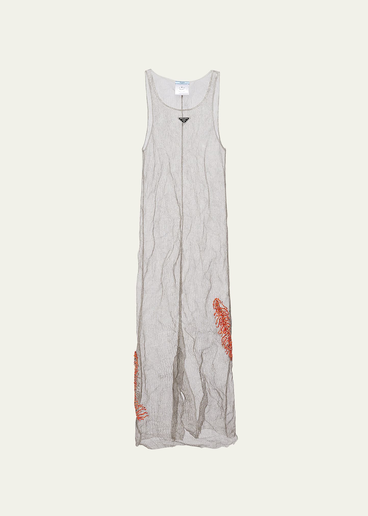 Prada Embellished Column Mesh Midi Dress - Bergdorf Goodman