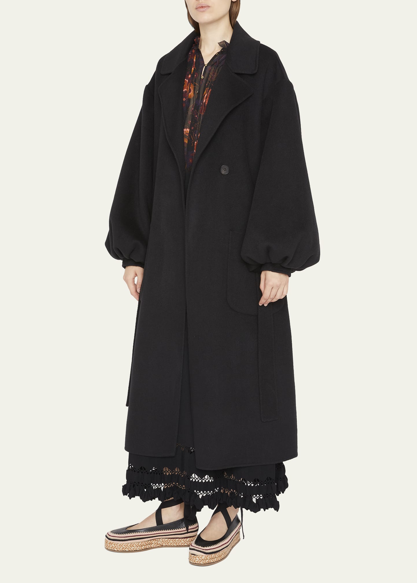 Ulla Johnson Eisa Long Balloon Sleeve Wool Coat - Bergdorf Goodman