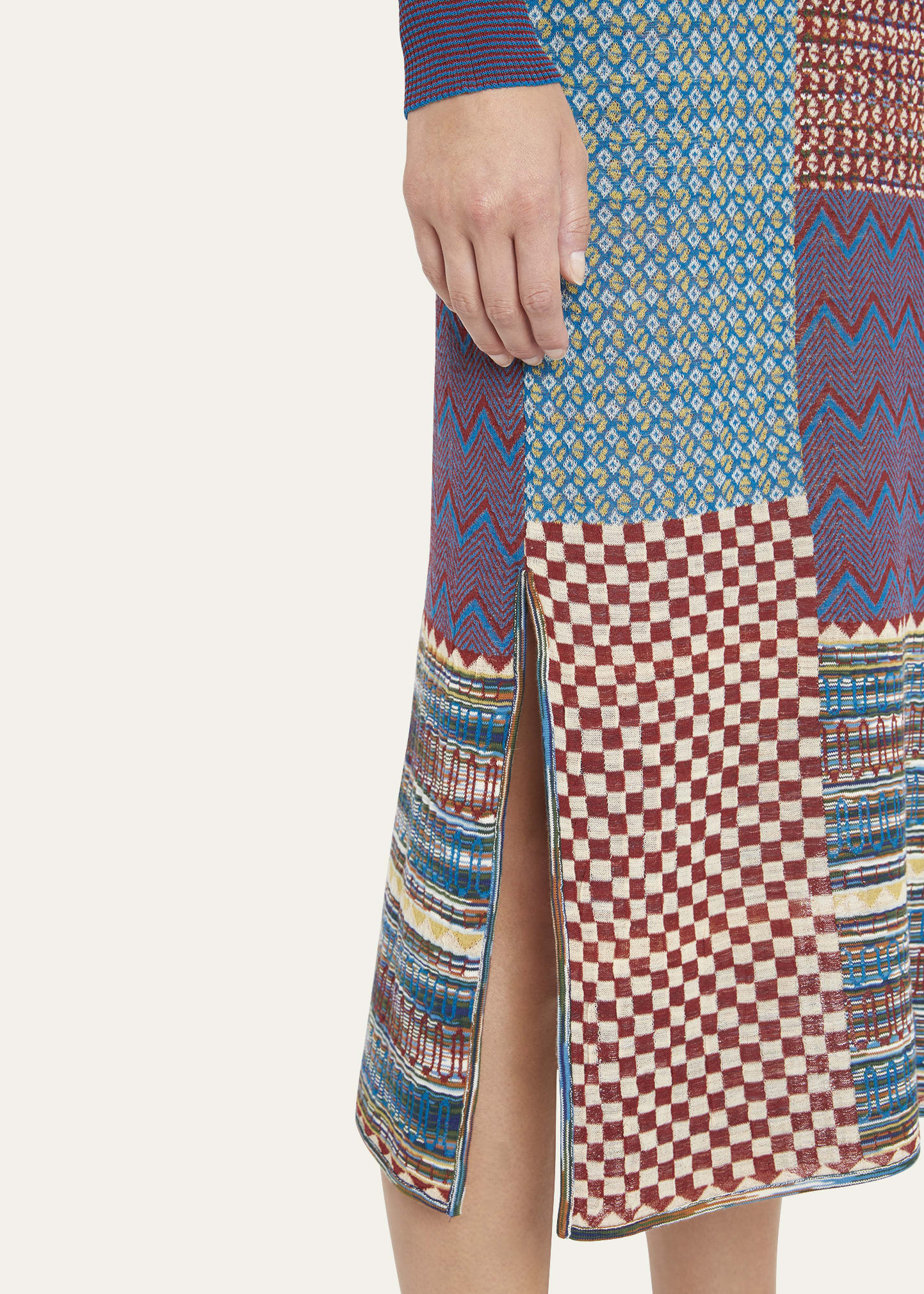 Ulla Johnson Almira Masque Patchwork Jacquard Knit Midi Dress with Belt -  Bergdorf Goodman