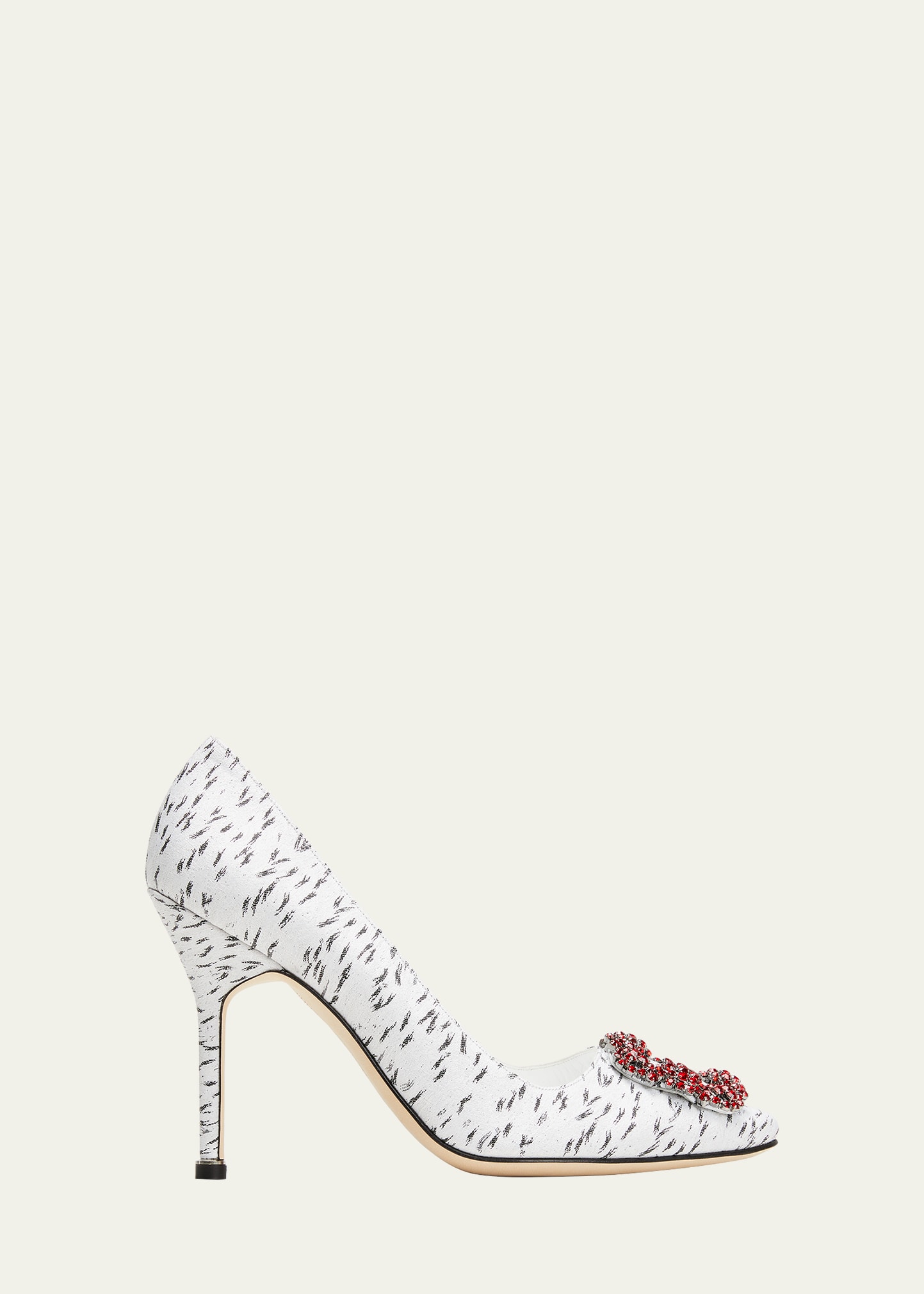 Manolo Blahnik Hangisi 105mm Crystal-Buckle Pumps - Bergdorf Goodman