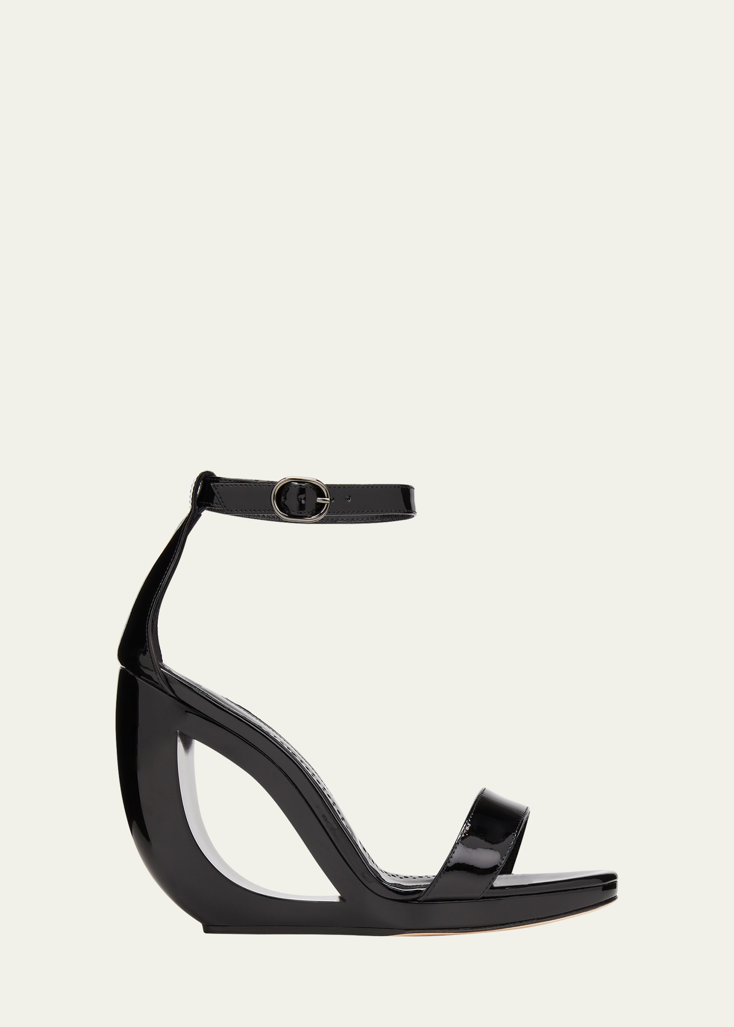 Manolo Blahnik Rocar Oscar Sculptural Ankle Strap Sandals