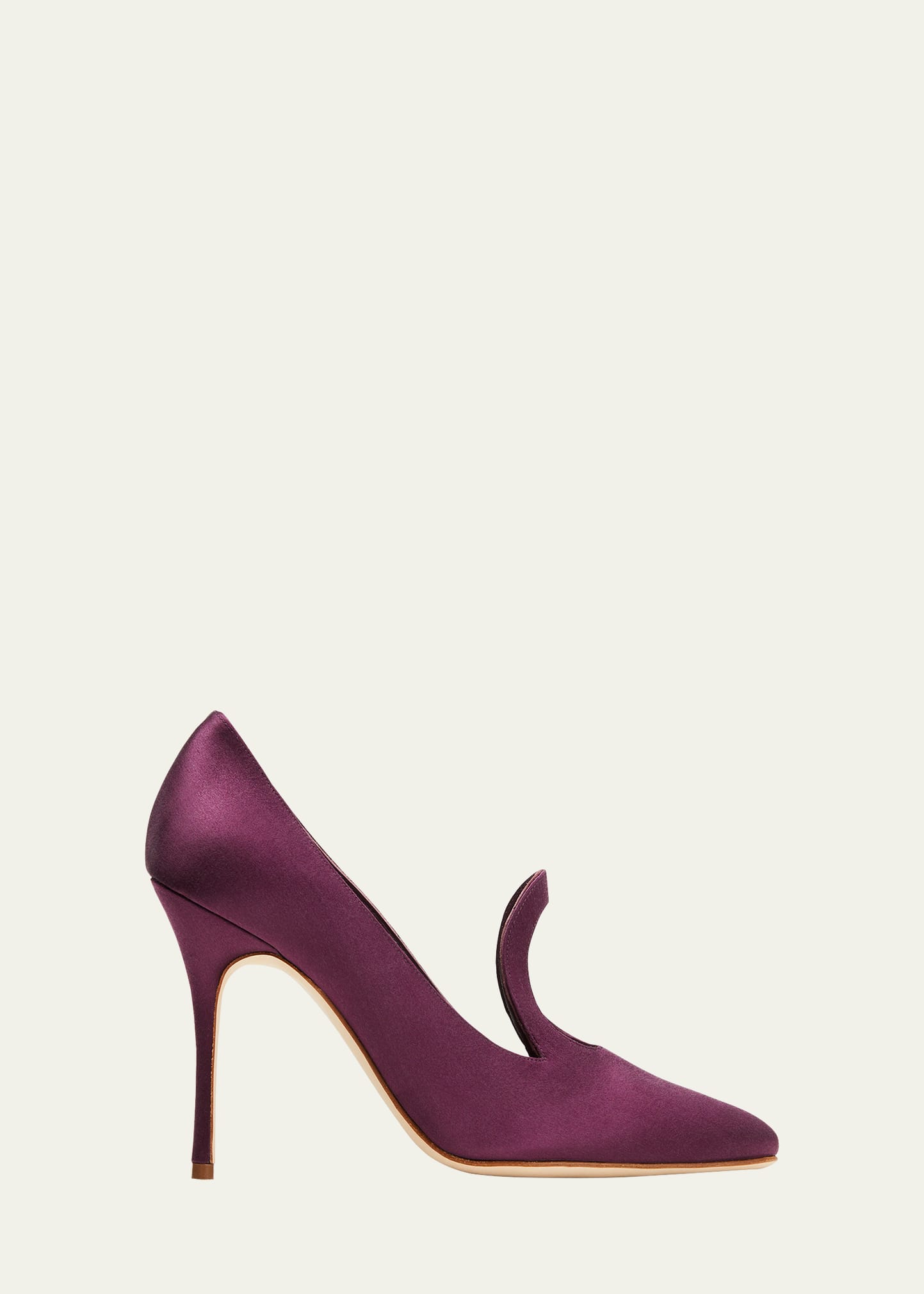 Manolo Blahnik Pigafa Satin Cutout Stiletto Pumps