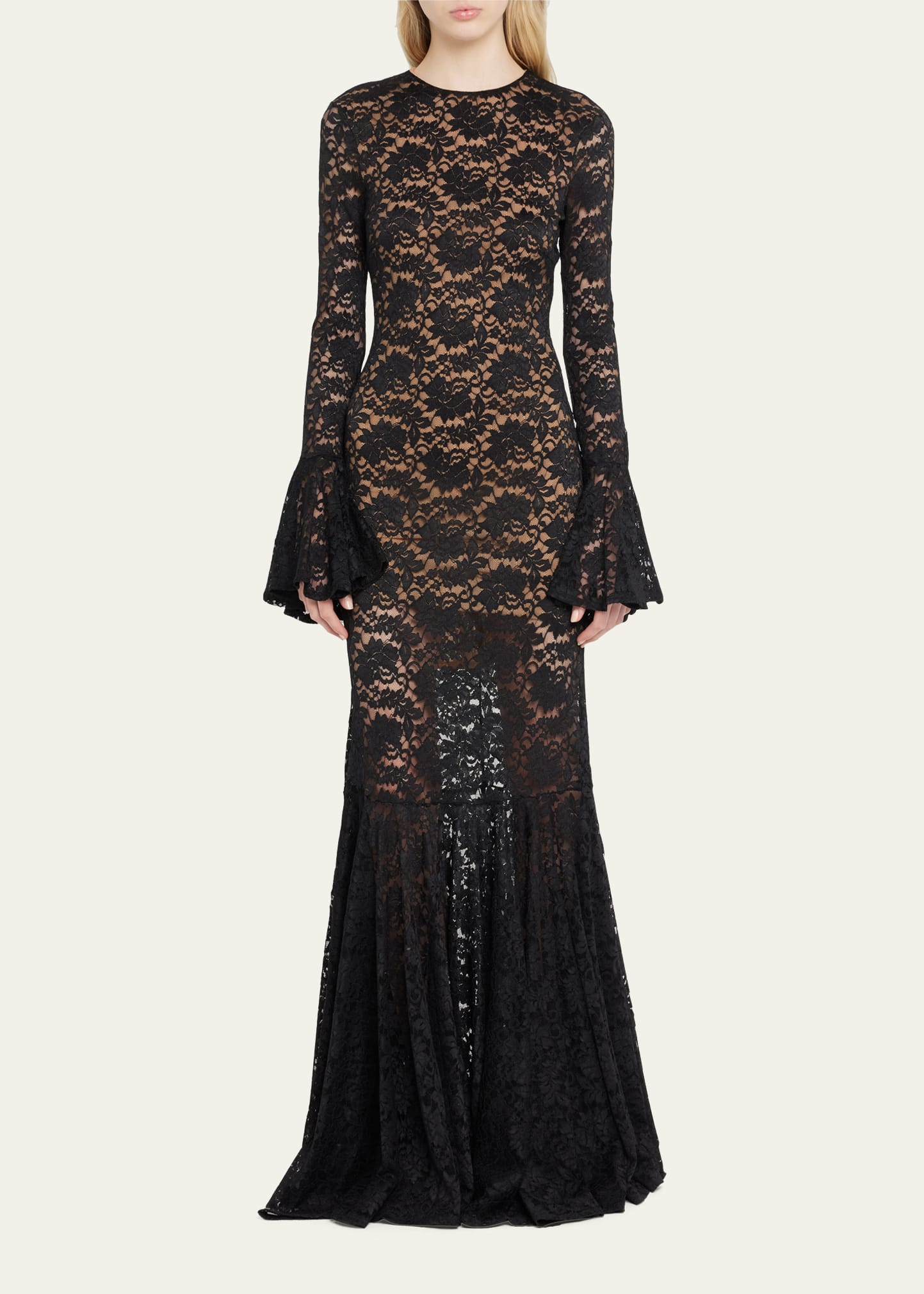 fitted lace wedding dress Nicoblu Caroline Flutter Sleeve Crinkle Chiffon Maxi  Dress in Mediterranean Swirl Petite-