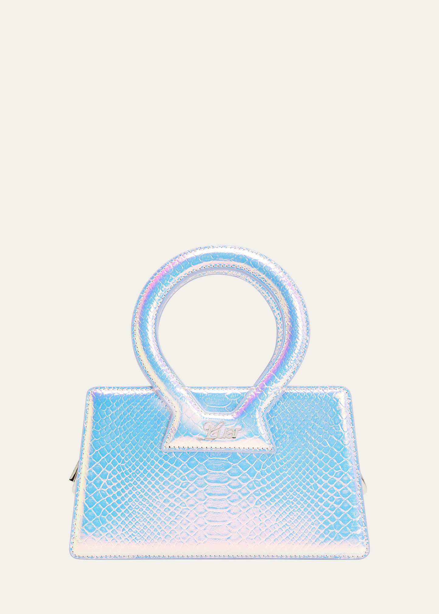 Luar Ana Small Python-Embossed Top-Handle Bag