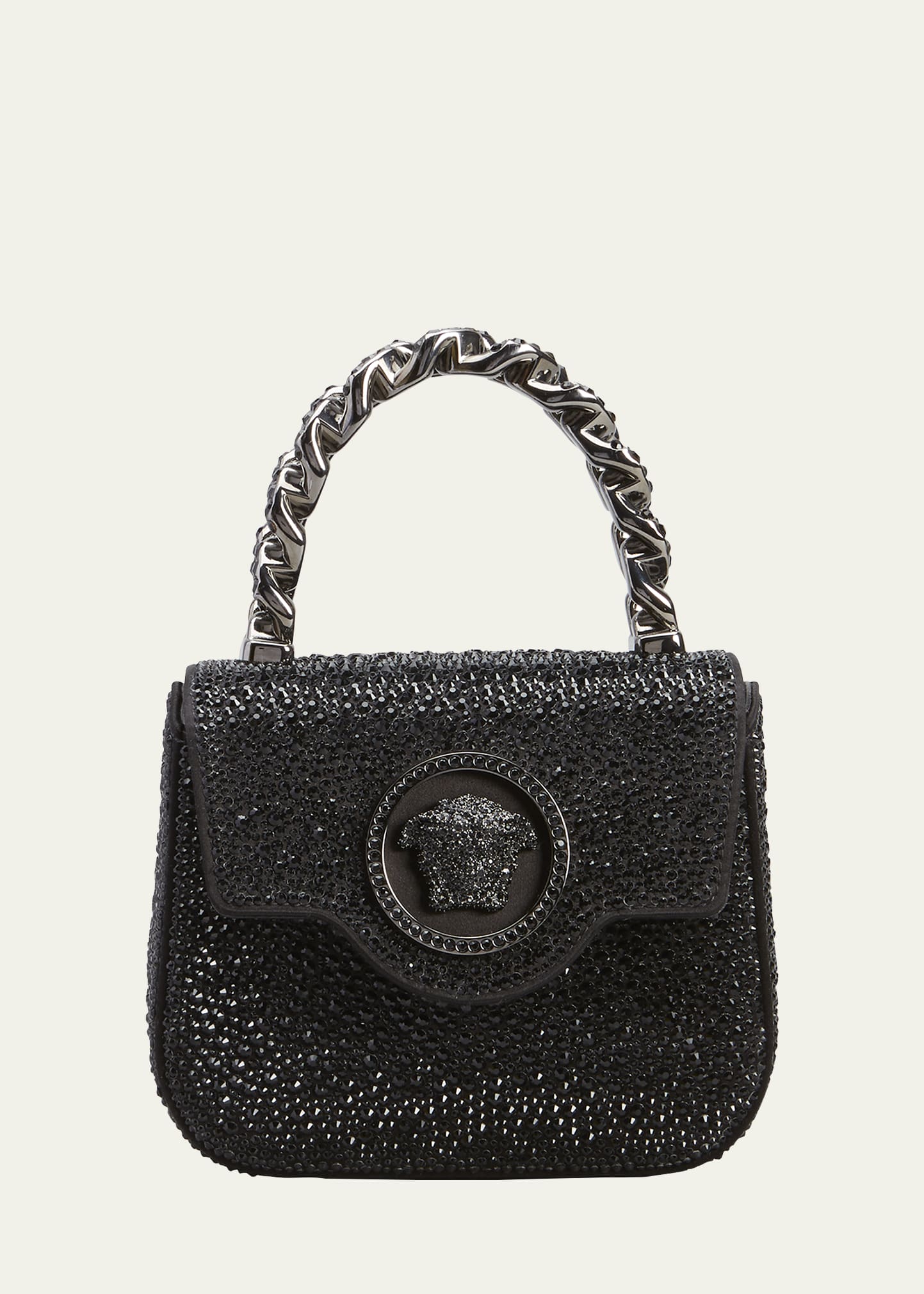 Versace La Medusa Mini Crystal Top Handle bag