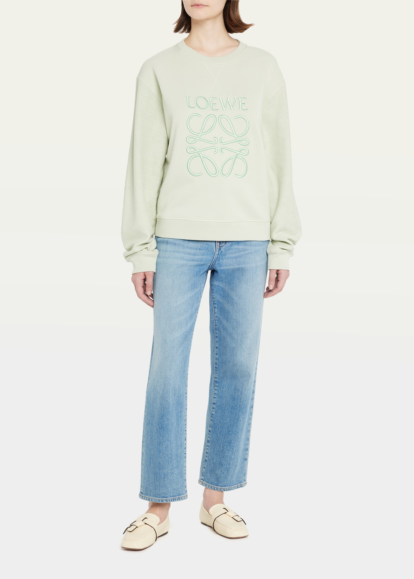 Loewe Logo and Anagram-Embroidered Sweatshirt - Bergdorf Goodman