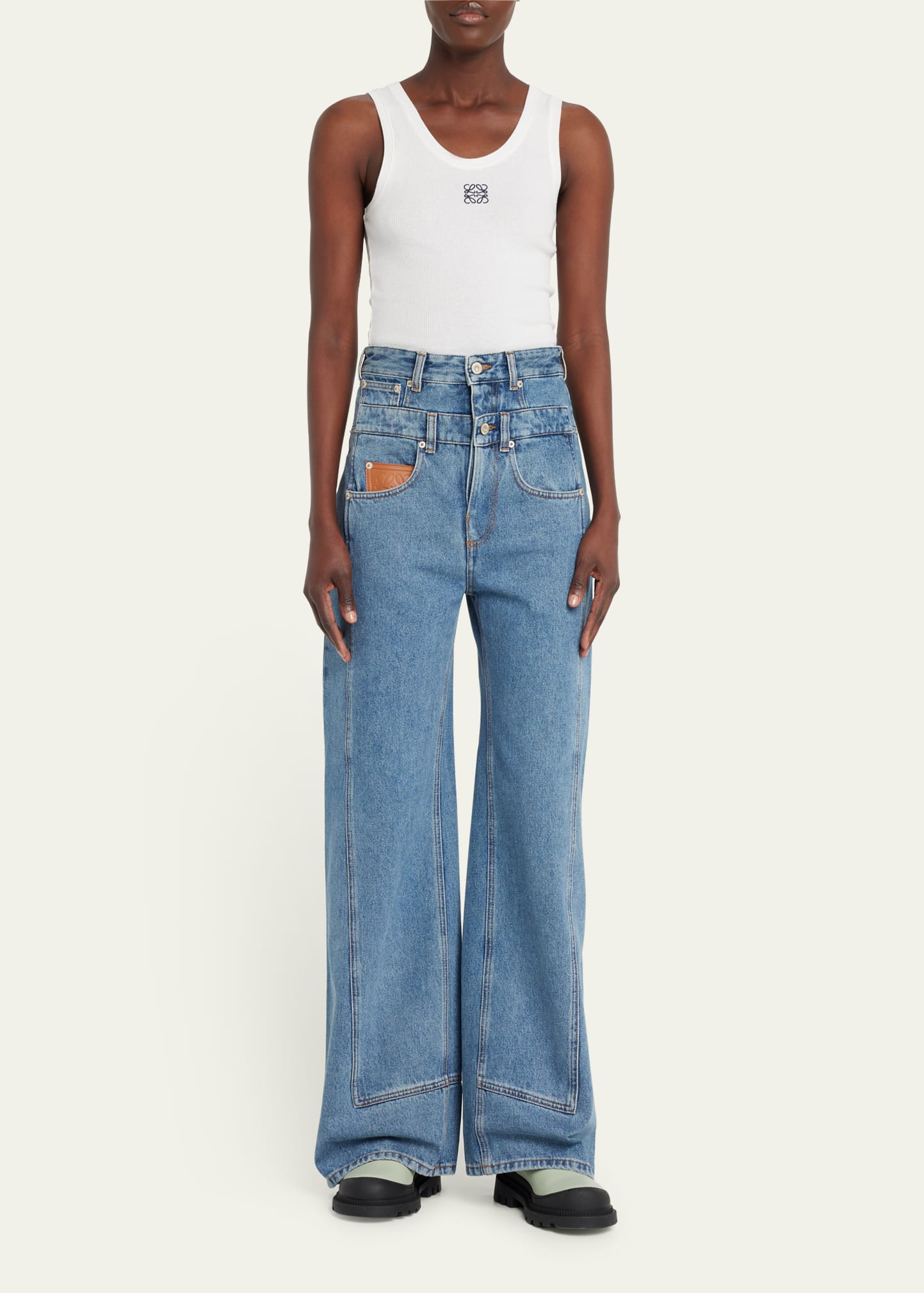 LOEWE ロエベ　trompe-l'oeilトロンプルイユ　デニム　34 LOEWE ロエベ 23SS Trompe L'Oeil Jeans トロンプルイユ デニムパンツ