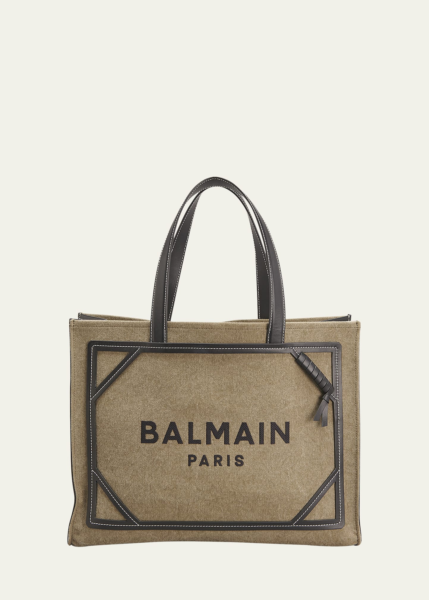 【関税＆送料込み】Balmain B-Army Medium Shopper Bag Balmain B Army Medium Shopper Tote Bag in Canvas with