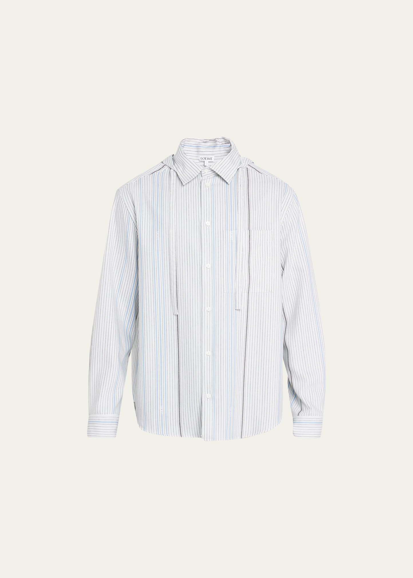 LOEWE｜LONG-SLEEVED SHIRTS (Jacquard Hooded Shirt in woo LOEWE Cotton-Jacquard Hooded Overshirt for Men | MR PORTER