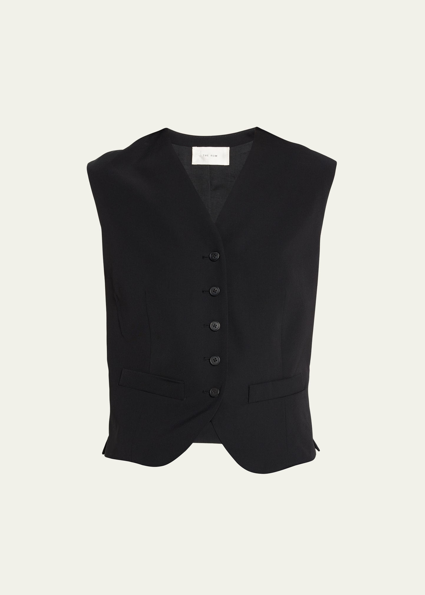 THE ROW Vega Tailored Button Front Vest Bergdorf Goodman