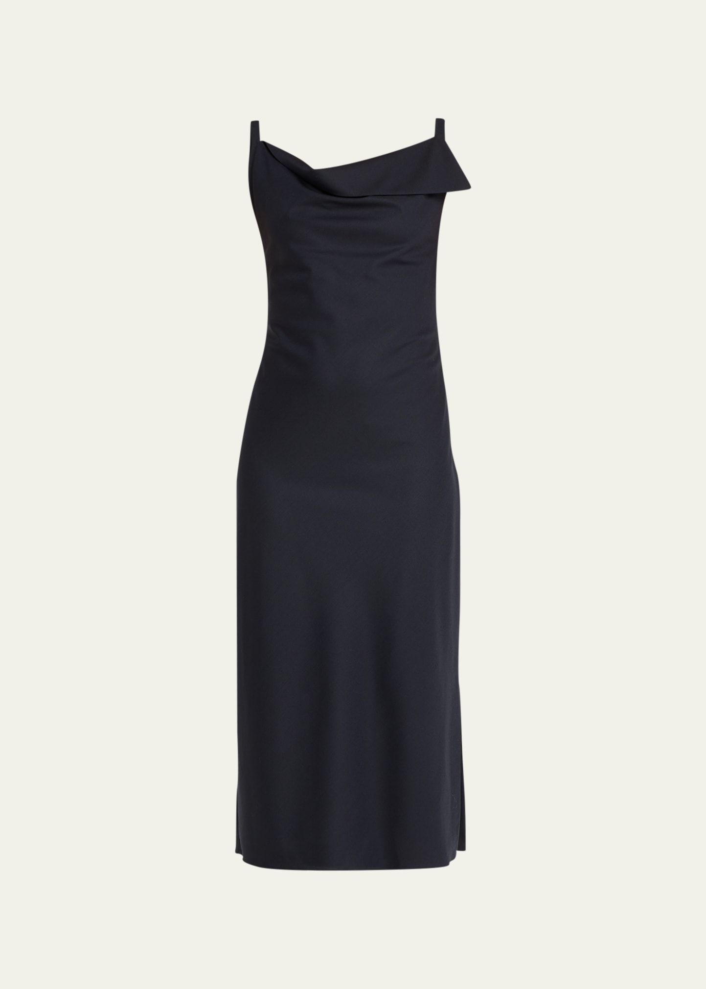 THE ROW Berna Draped Wool Midi Dress with Open Back Bergdorf Goodman