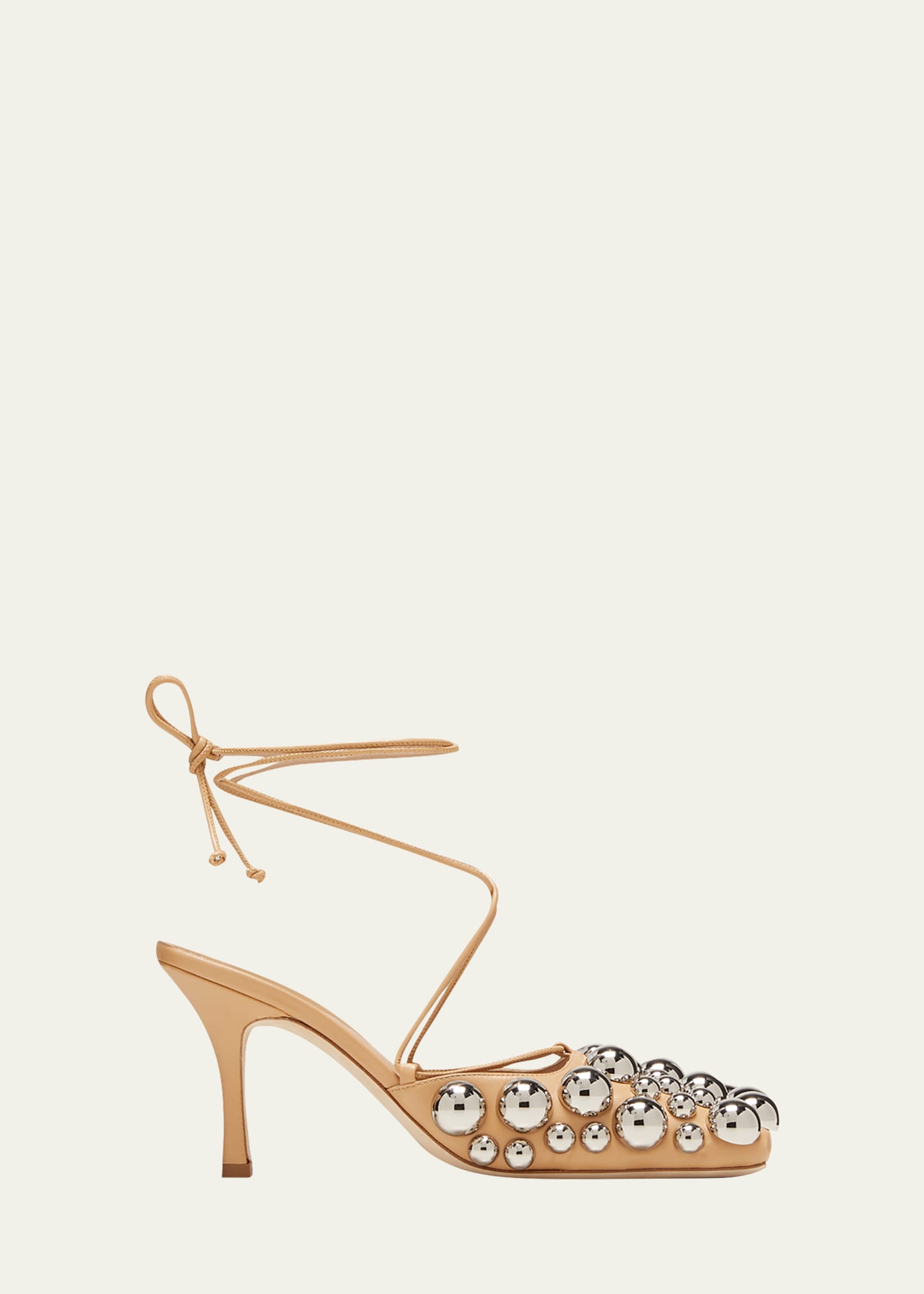 A.W.A.K.E. MODE Ursula Bicolor Embellished Ankle-Tie Pumps