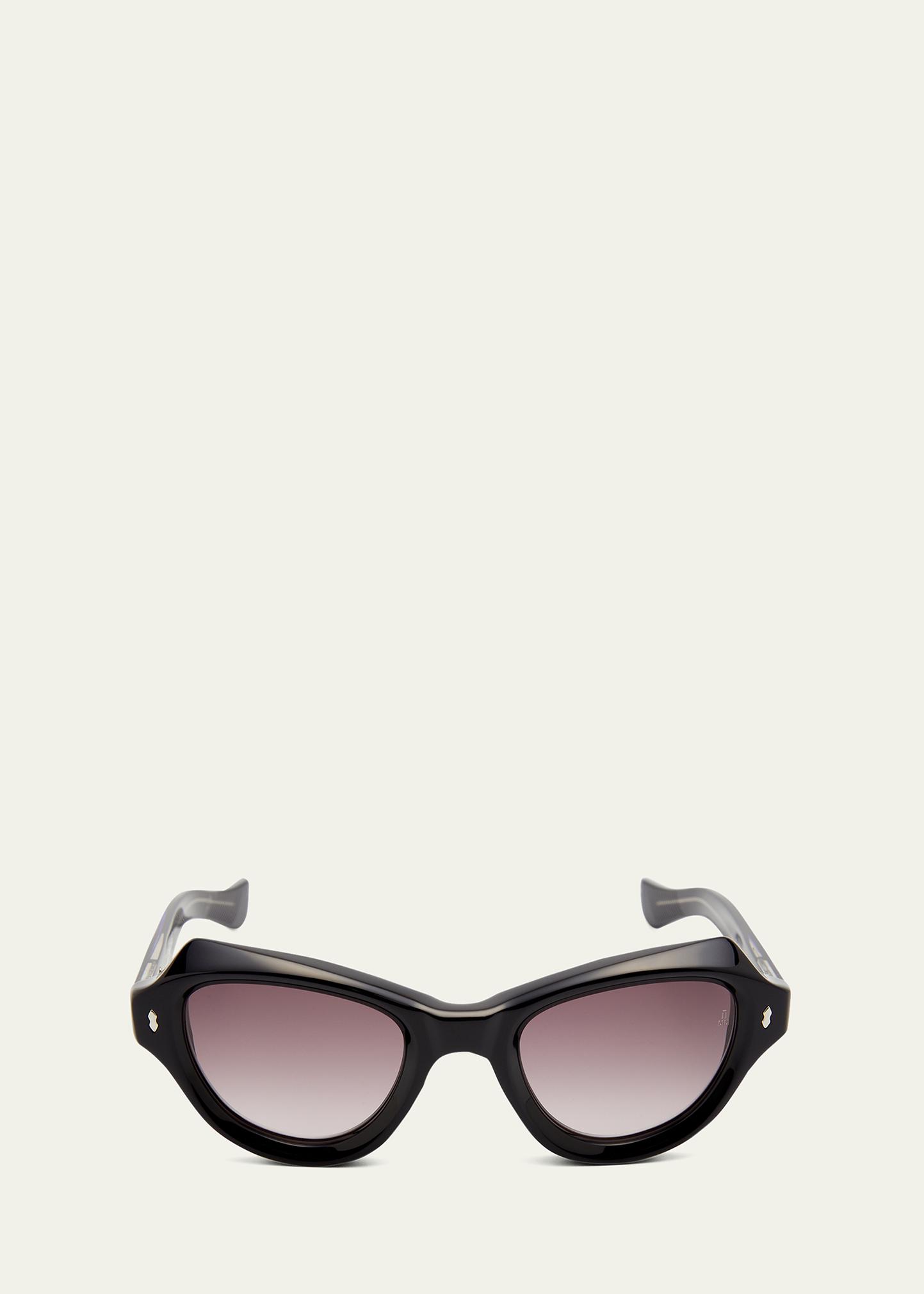 Jacques Marie Mage Viola Navy Frame Sky Wine Gradient Lens Cat Eye Sunglasses JACQUES MARIE MAGE Unisex Dark Purple/Purple Sunglasses  main image 3
