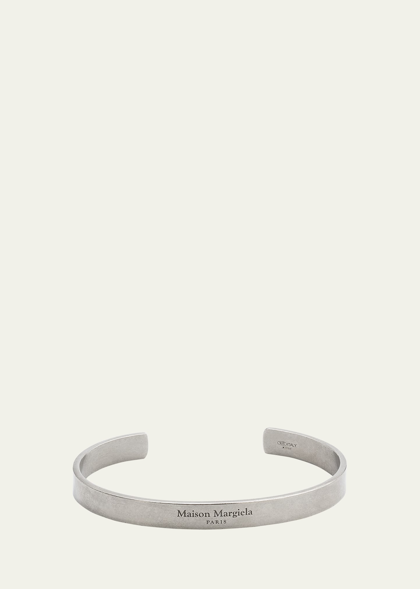 Maison Margiela Men's Sterling Silver Logo Cuff Bracelet