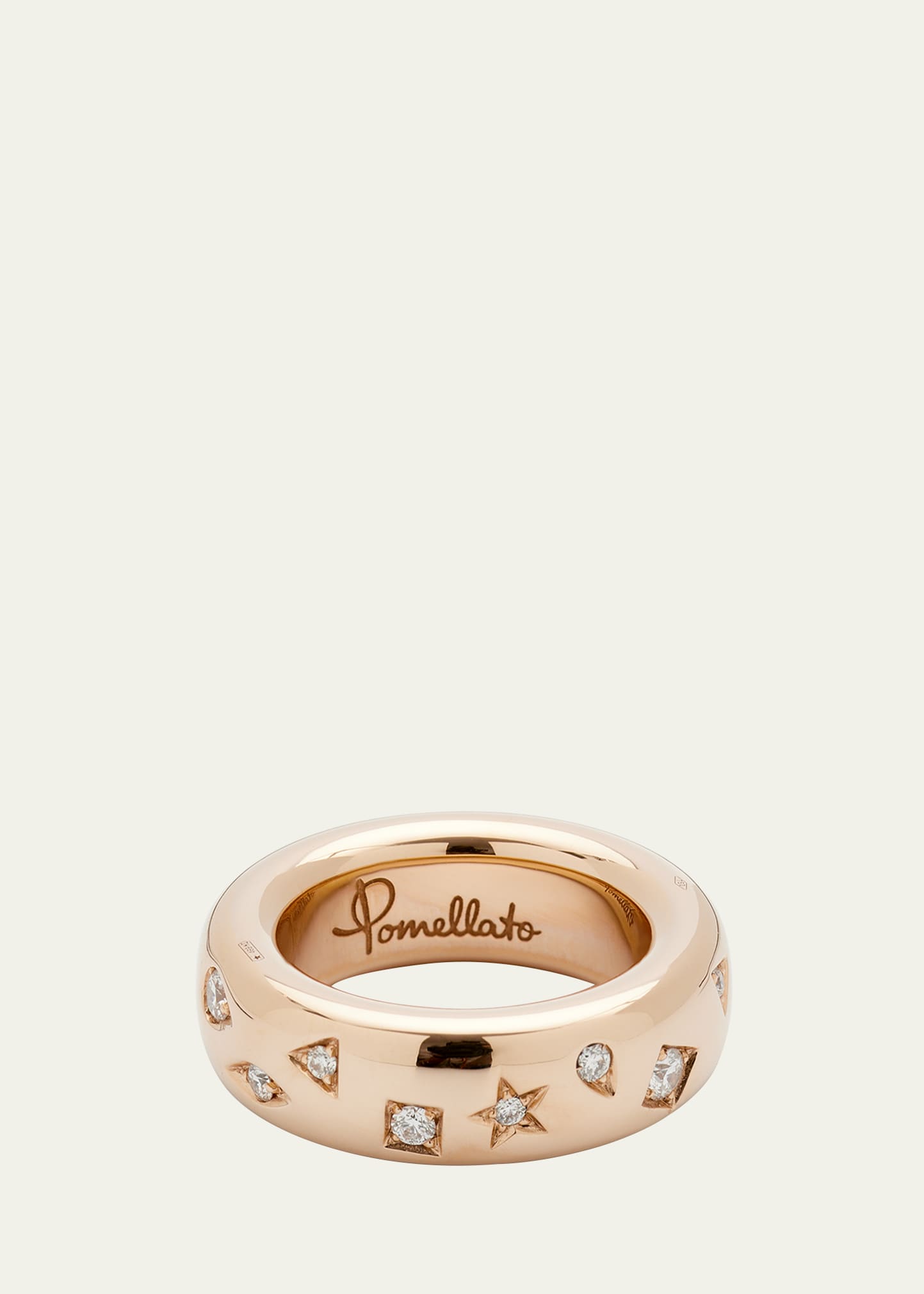 指輪・リング POMELLATO Iconica 18kt rose gold ring with diamonds Pomellato Iconica 18K Rose Gold Medium Band Ring with