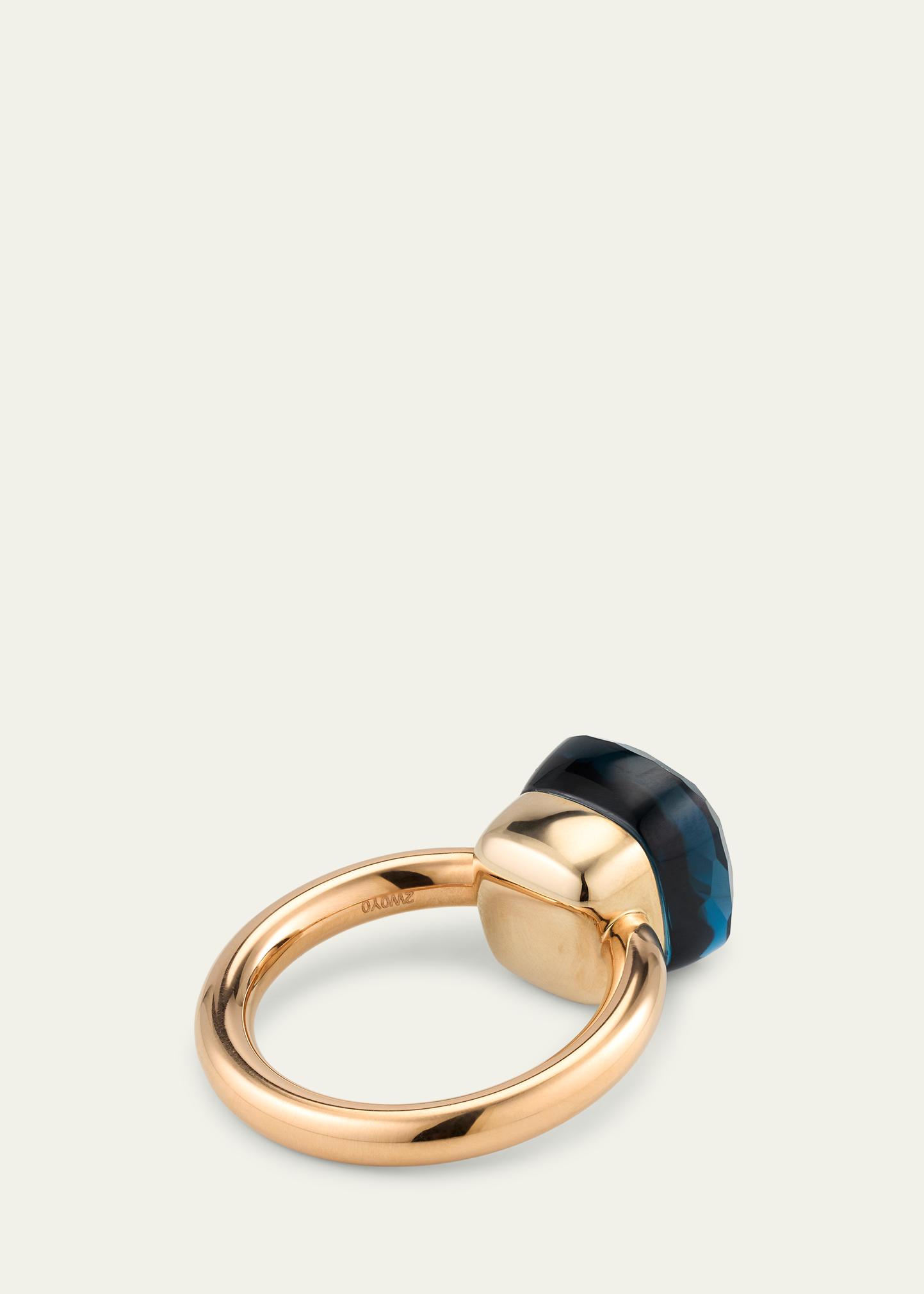 Pomellato Nudo Classic 18K Rose Gold London Blue Topaz Ring