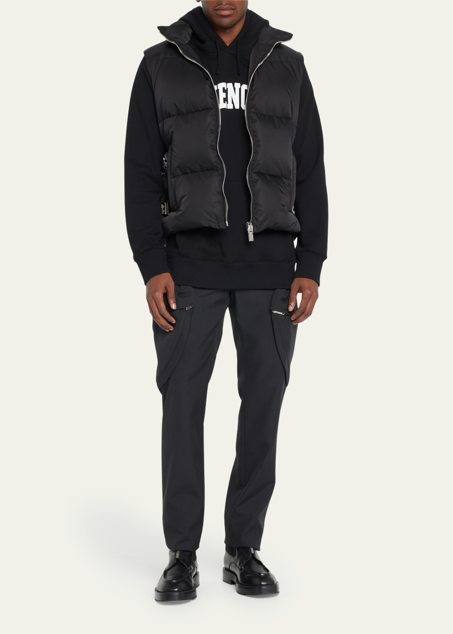 Givenchy Men's 4G Buckle Puffer Vest - Bergdorf Goodman