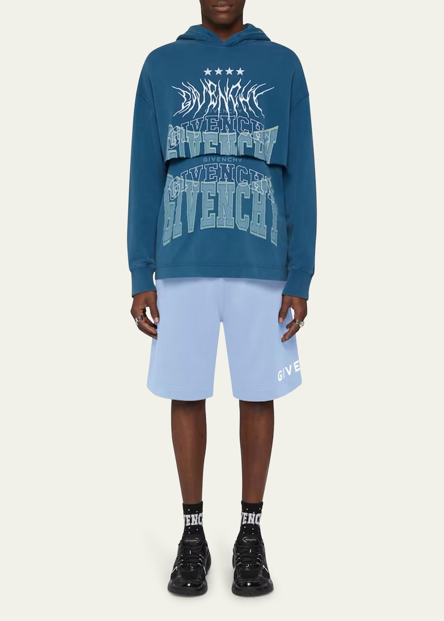 Givenchy Men's Boxy-Fit Logo Sweat Shorts