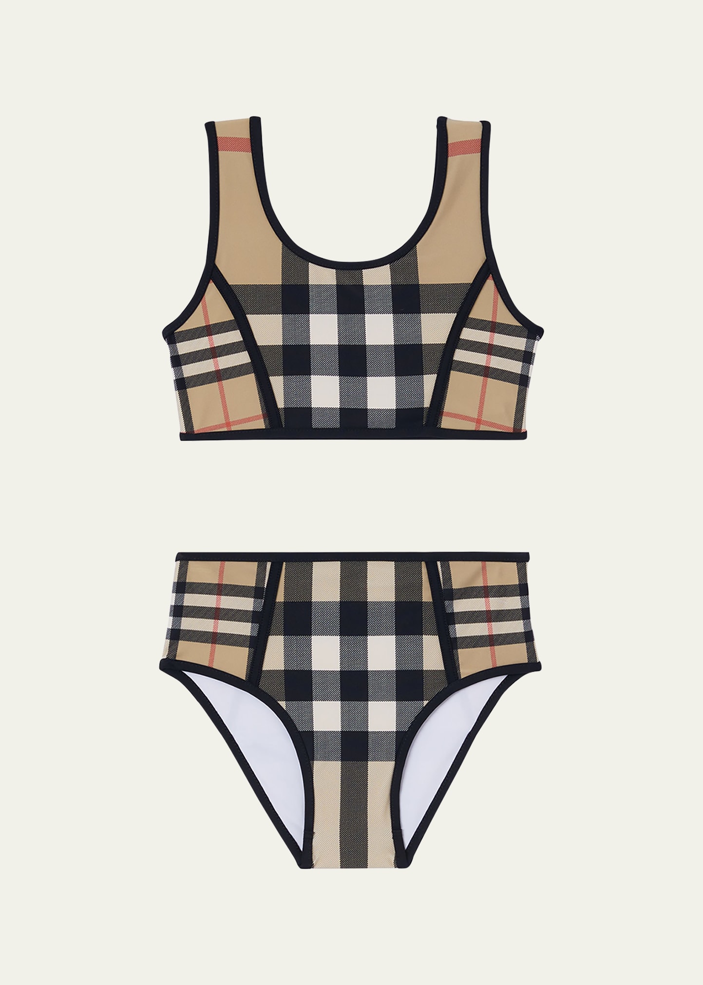 Burberry Girl s Noor Check Print Two Piece Swimsuit Size 3 14