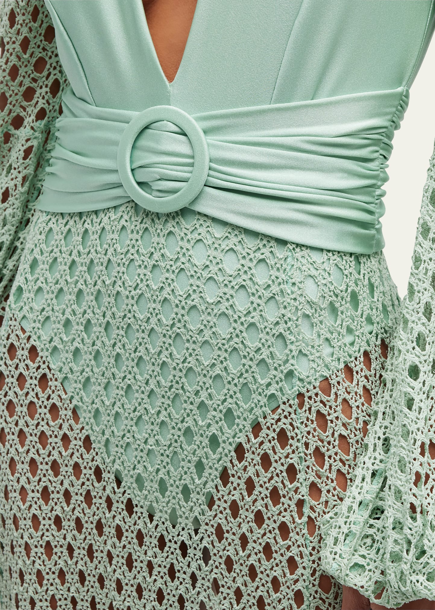 patbo monstera crochet dress PatBO Monstera Crochet Plunge Beach Dress